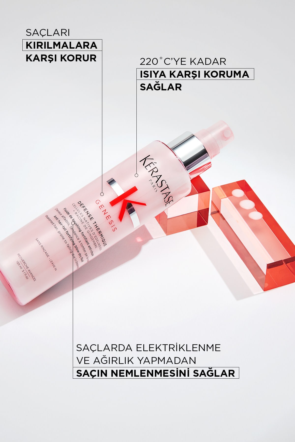 Kerastase Genesis Défense Thermique Dökülme Karşıtı Güçlendirici Isıdan Koruyucu Saç Spreyi 150 ml