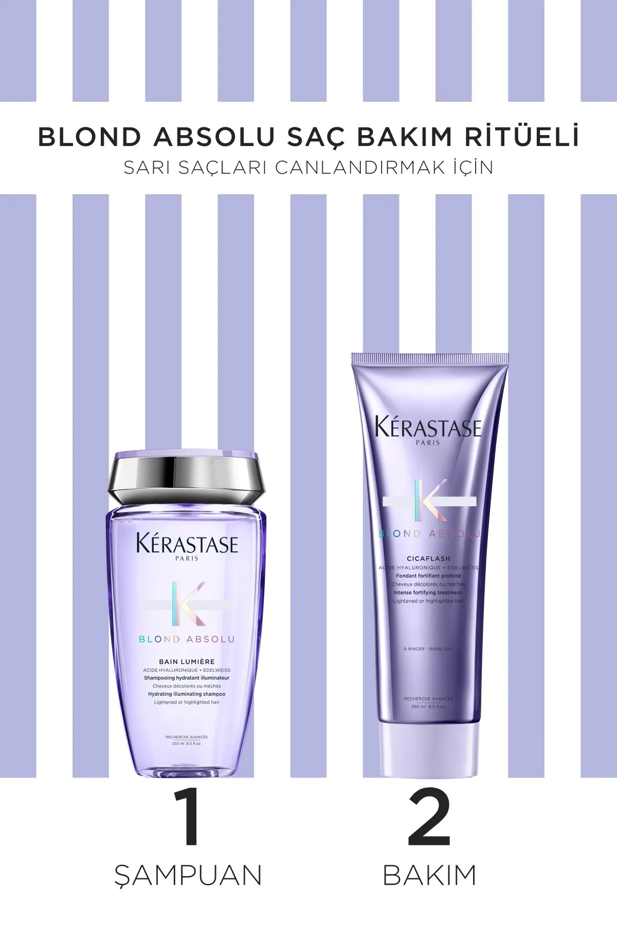 Kerastase Blond Absolu Blond Absolu Hassaslaşmış saçları güçlendirici Saç Bakım Seti 2'li