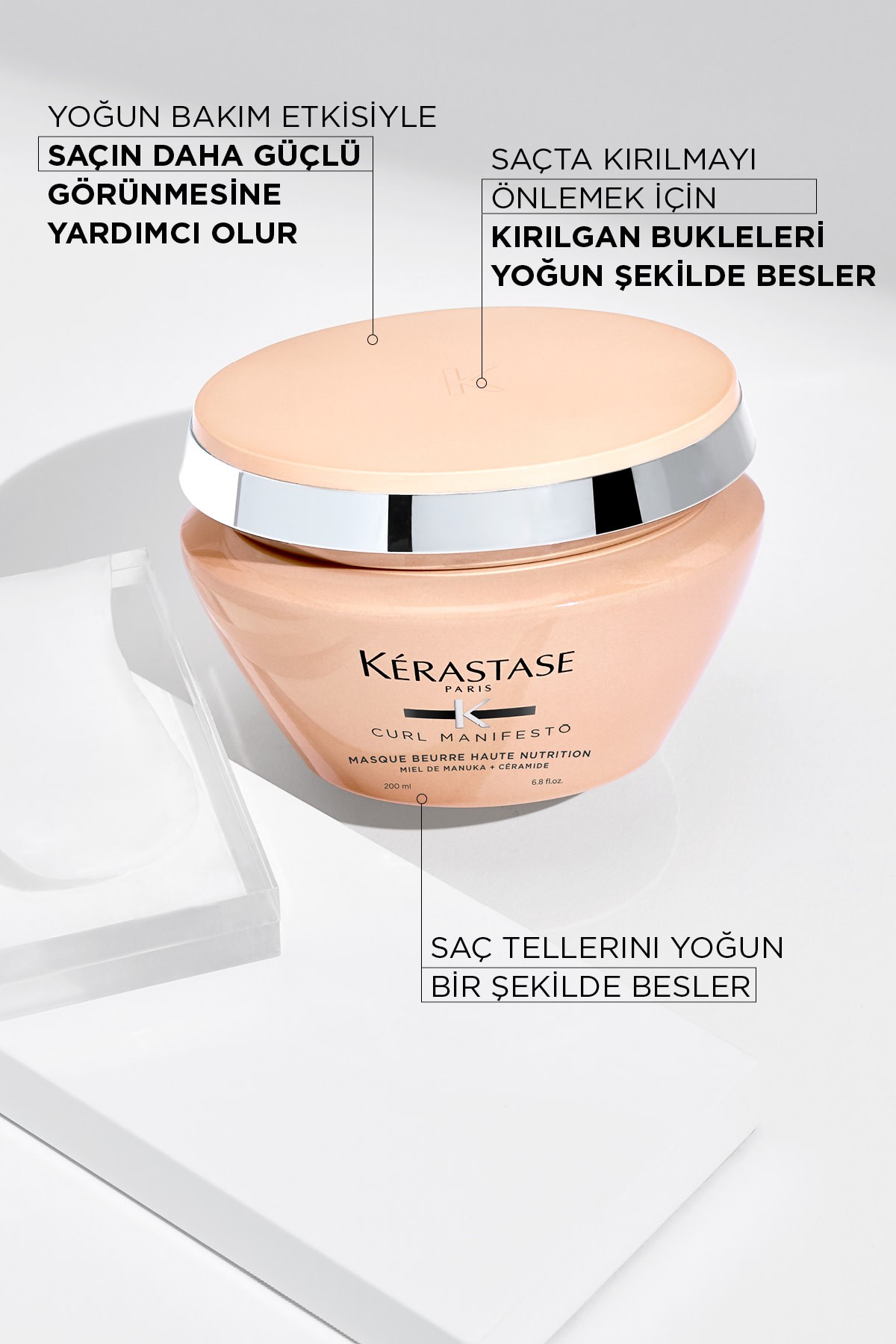 Kerastase Curl Manifesto Masque Beurre Haute Nutrition Besleyici ve Bukle Belirginleştirici Saç Maskesi 200 ml