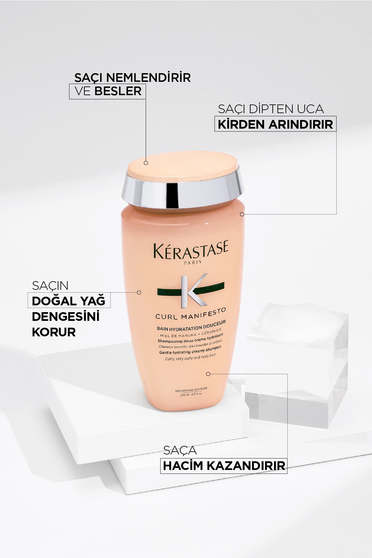 Kerastase Curl Manifesto Bain Hydratation Douceur Kıvırcık Saçlar Için Besleyici Şampuan 250 ml