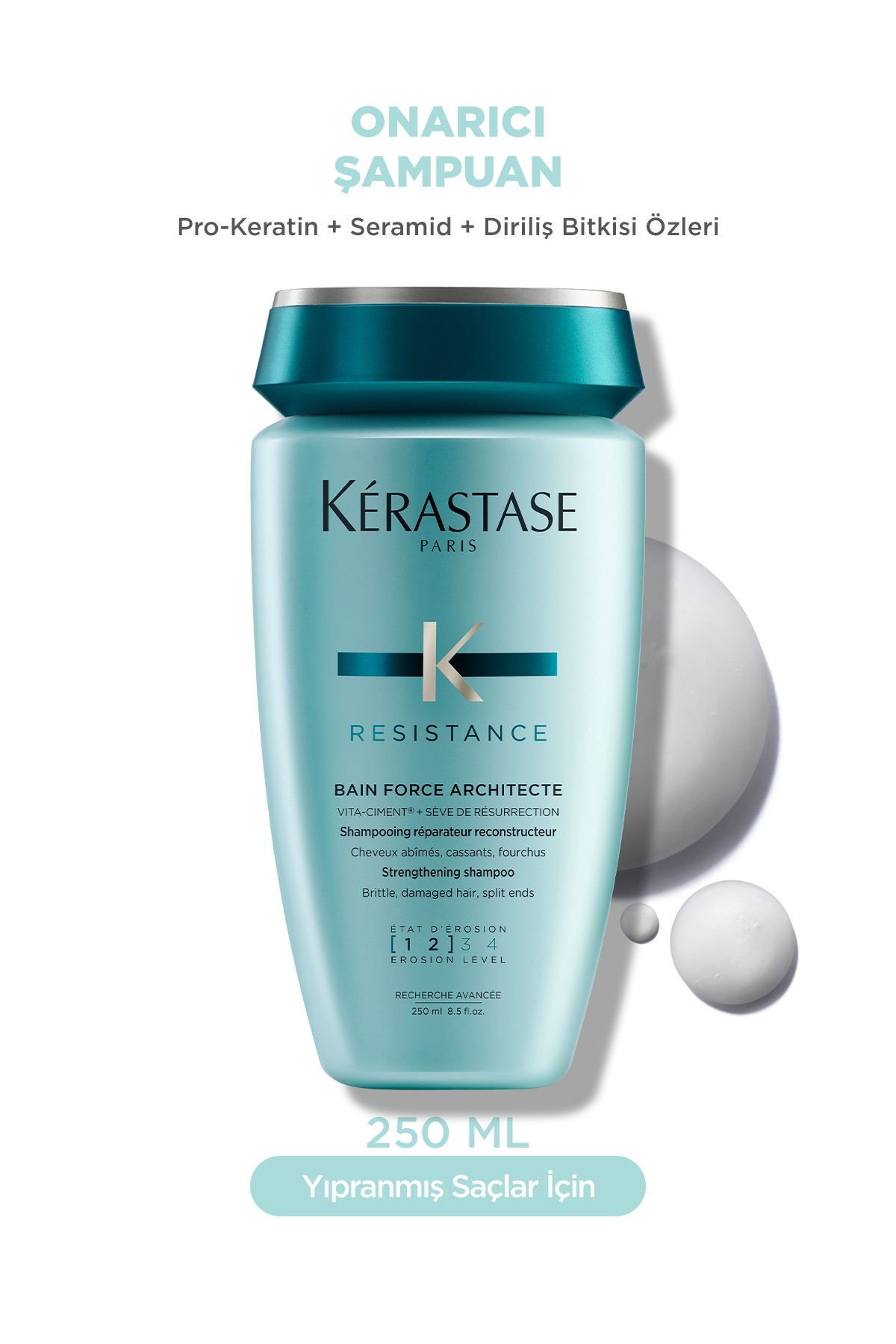 Kerastase Resistance Bain Force Architecte Zayıf Ve Yıpranmış Saçlar Için Onarıcı Şampuan 250 ml