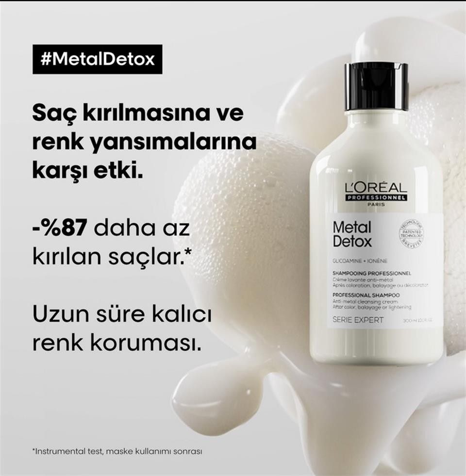 L'oreal Professionnel Serie Expert Metal Detox Renkli Ve Açıcı Ile Işlem Görmüş Saçlar Için Metal Karşıtı Şampuan 300 ml