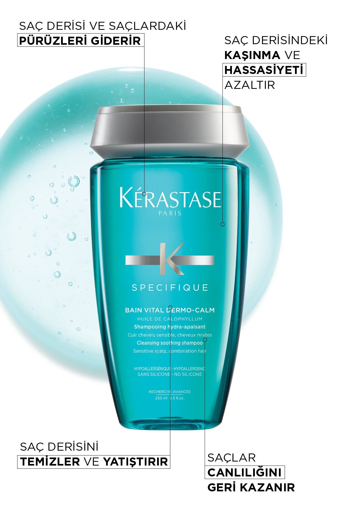 Kerastase Specifique Bain Vital Dermo-Calm Hassas Saç Derisi için Kaşıntı Karşıtı Şampuan 250 ml