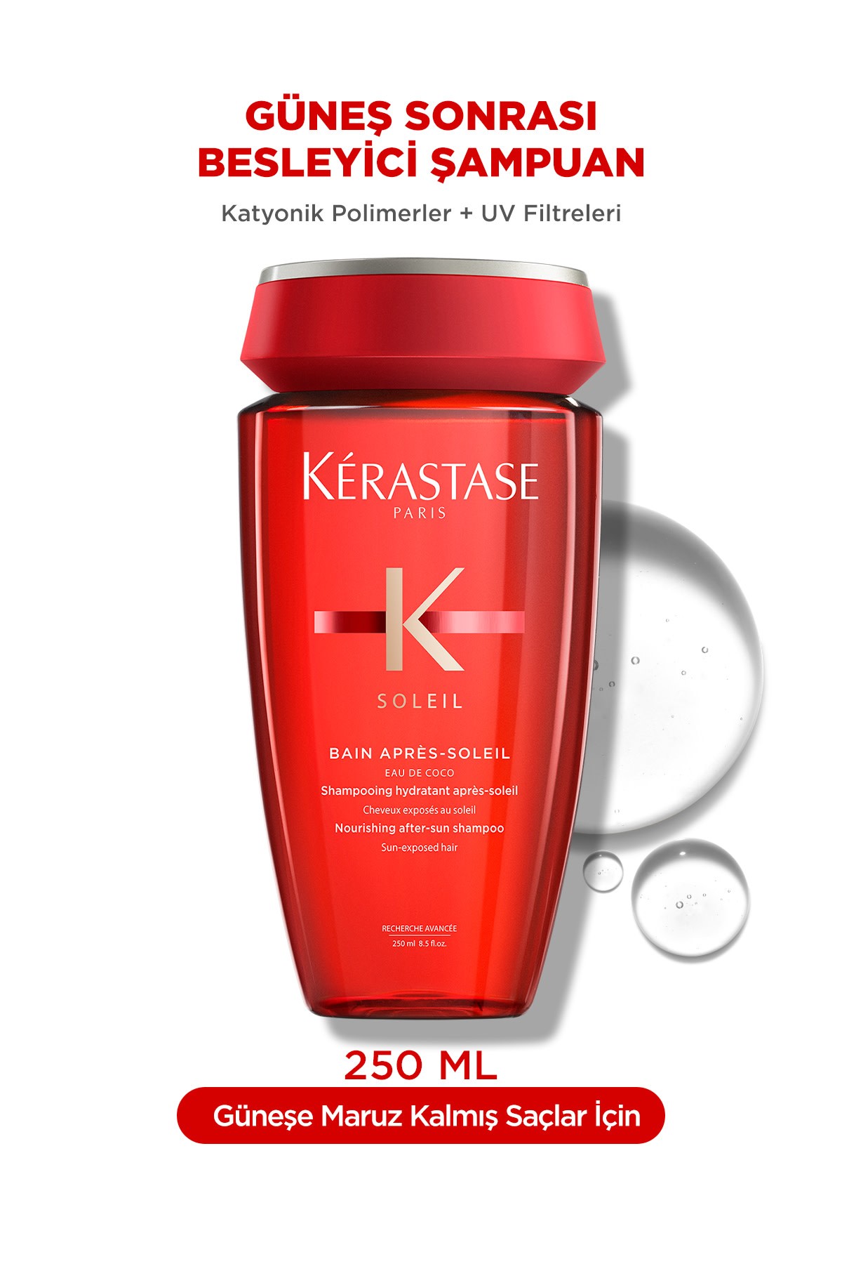 Kerastase Soleil Bain Apres-Güneş Sonrasi  UV Işınları, Tuzlu Su ve Klorlu Suyun Saçı Kurutmasını Önleyici Bakim Şampuani 250ml