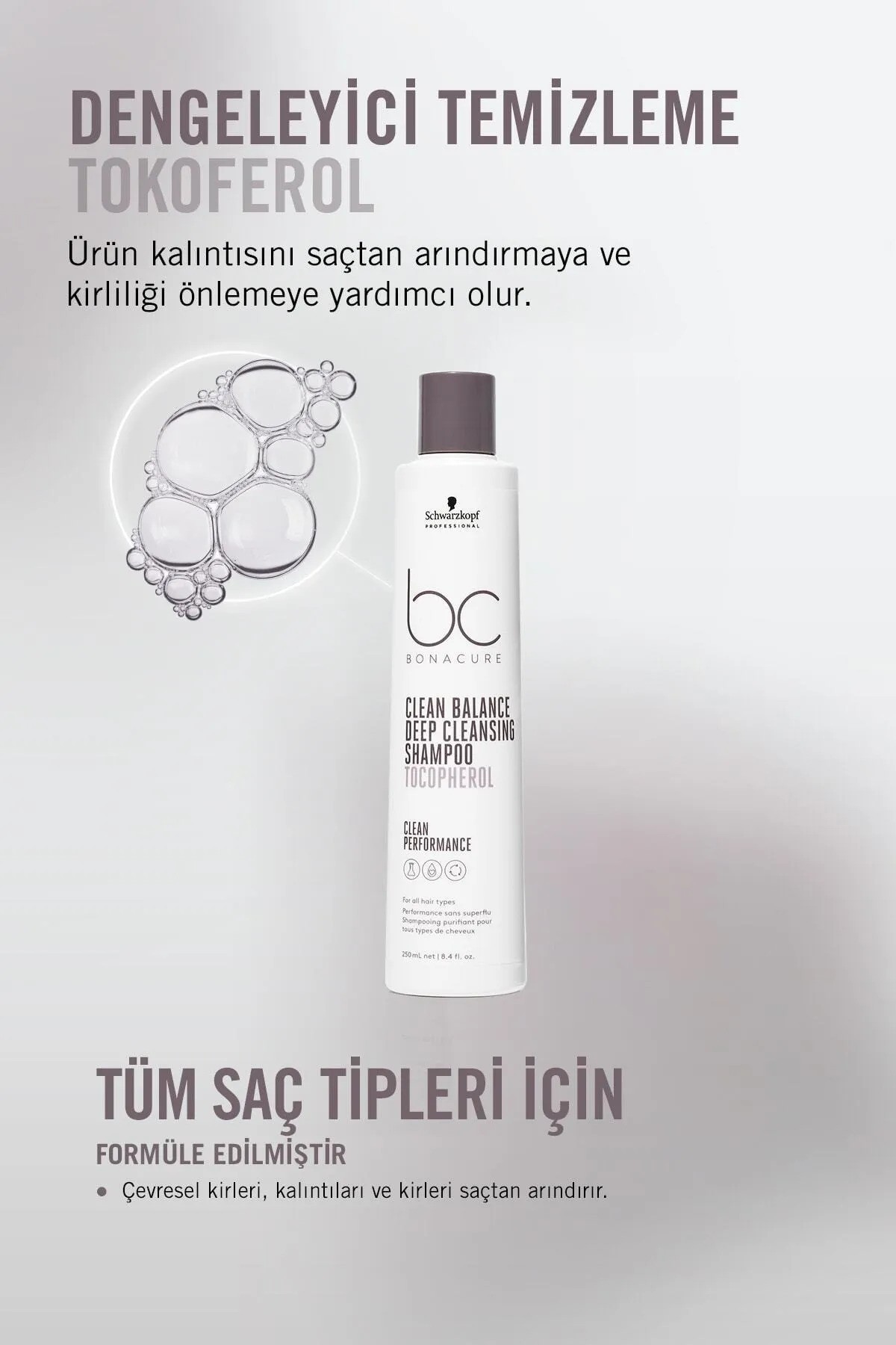 Bonacure Bc Clean Tüm Saç Tipleri İçin Tüm Kalıntıları Arındırıcı Derin Temizleme Şampuanı 250 ml