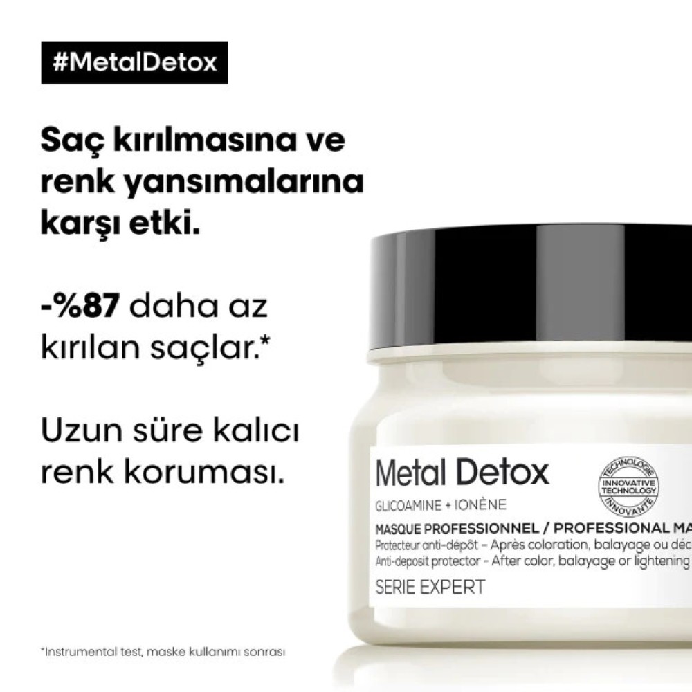 L'oreal Professionnel Serie Expert Metal Detox Renkli Ve Açıcı Ile Işlem Görmüş Saçlar Için Metal Karşıtı Maske 500 ml