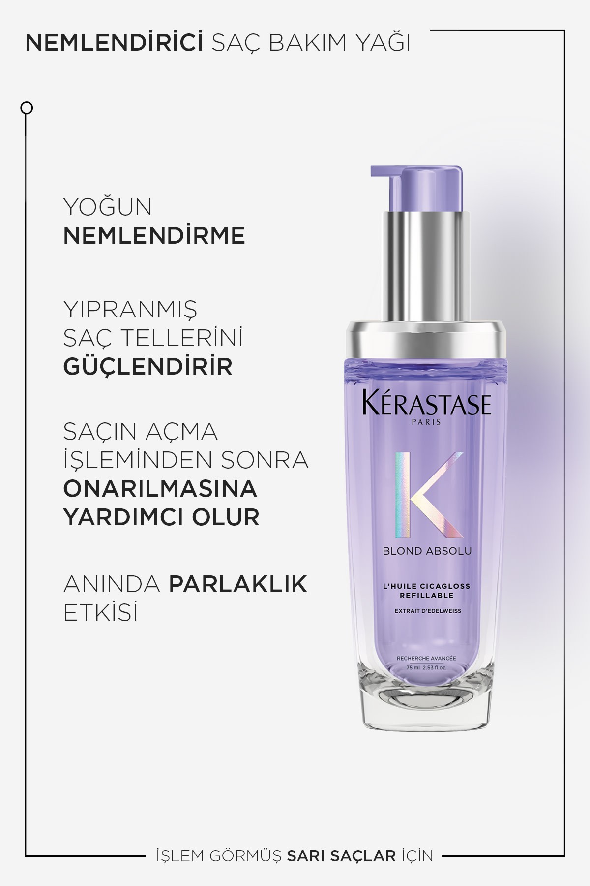 KERASTASE YENİDEN DOLDURULABİLİR L'HUILE CICAGLOSS SAÇ YAĞI 75 ml