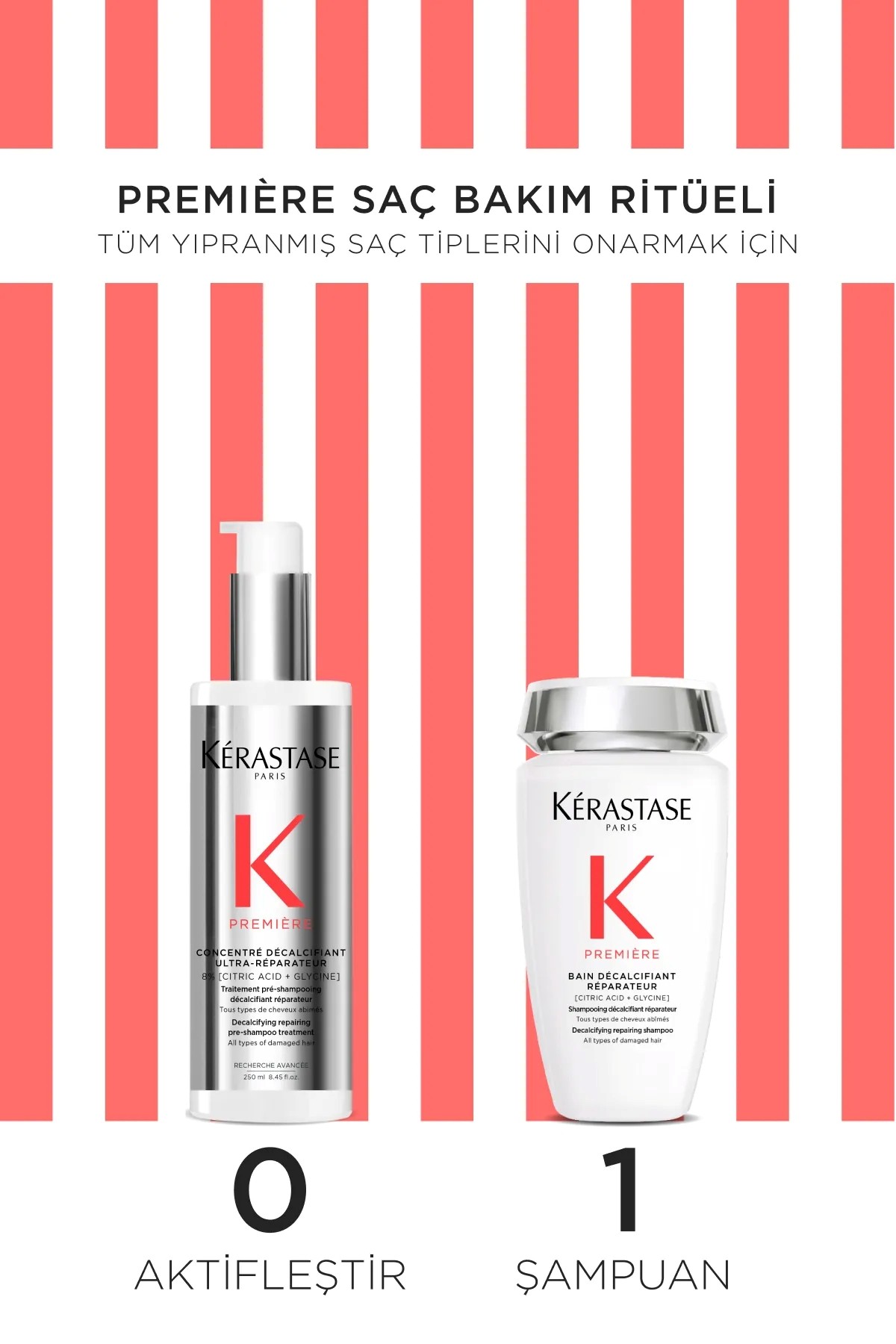 Kerastase Premiere Aşırı İşlem Görmüş,Hasar Almış Saçlar İçin Özel Olarak Geliştirilmiş Onarıcı Set 2'li