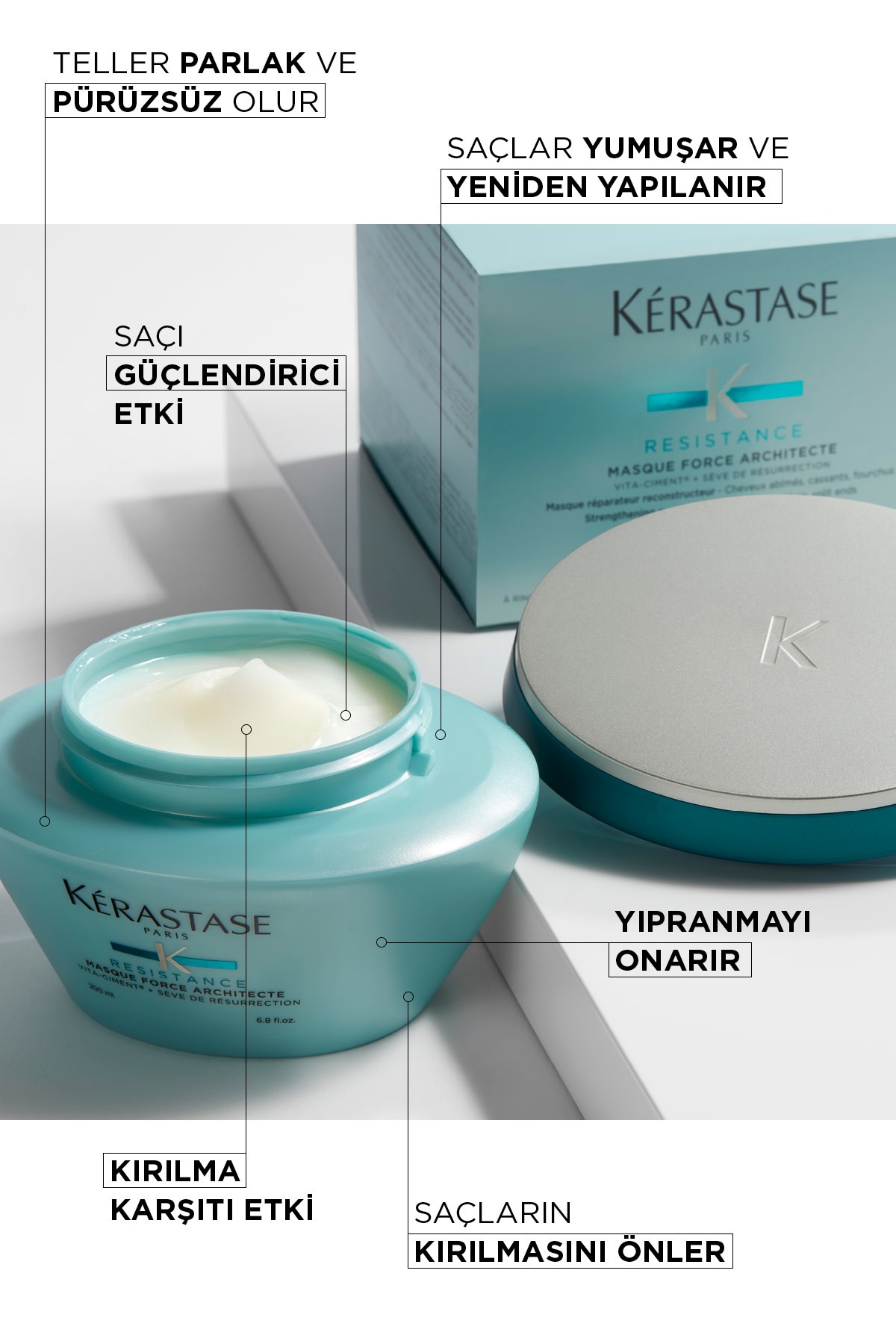 Kerastase Resistance Reconstruction Masque Force Architecte Zayıf Ve Yıpranmış Saçlar Için Onarıcı Maske 200 ml