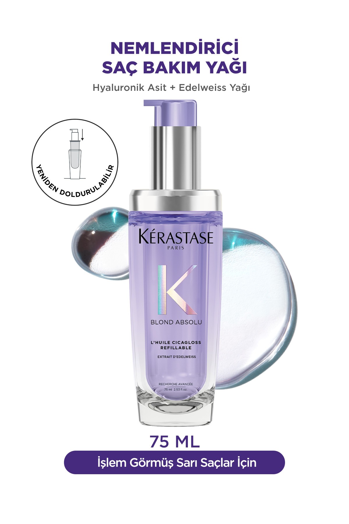 KERASTASE YENİDEN DOLDURULABİLİR L'HUILE CICAGLOSS SAÇ YAĞI 75 ml