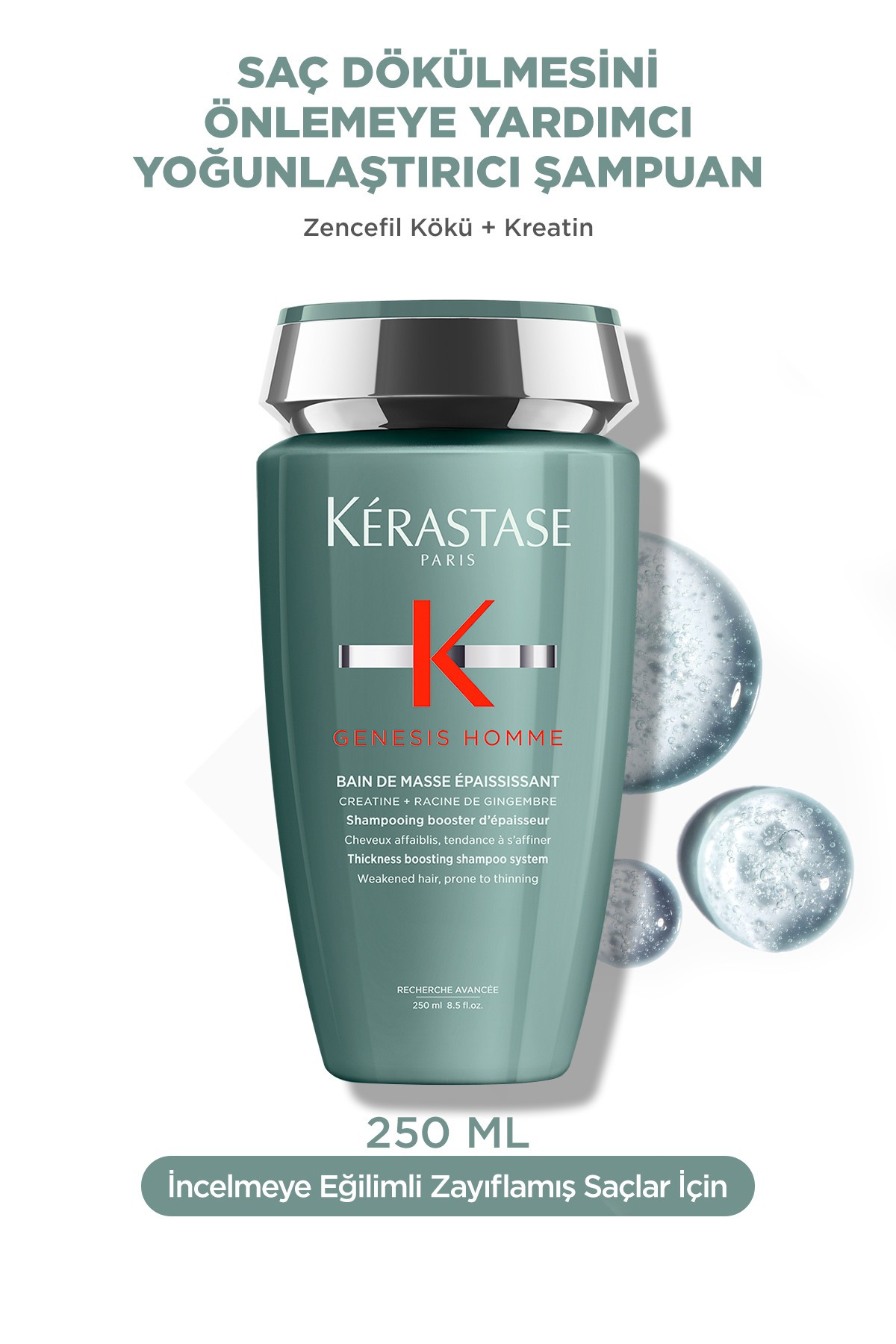 Kerastase Genesis Homme Bain De Masse Saç Dökülme Önleyici Yoğunlaştırıcı Şampuan 250 ml