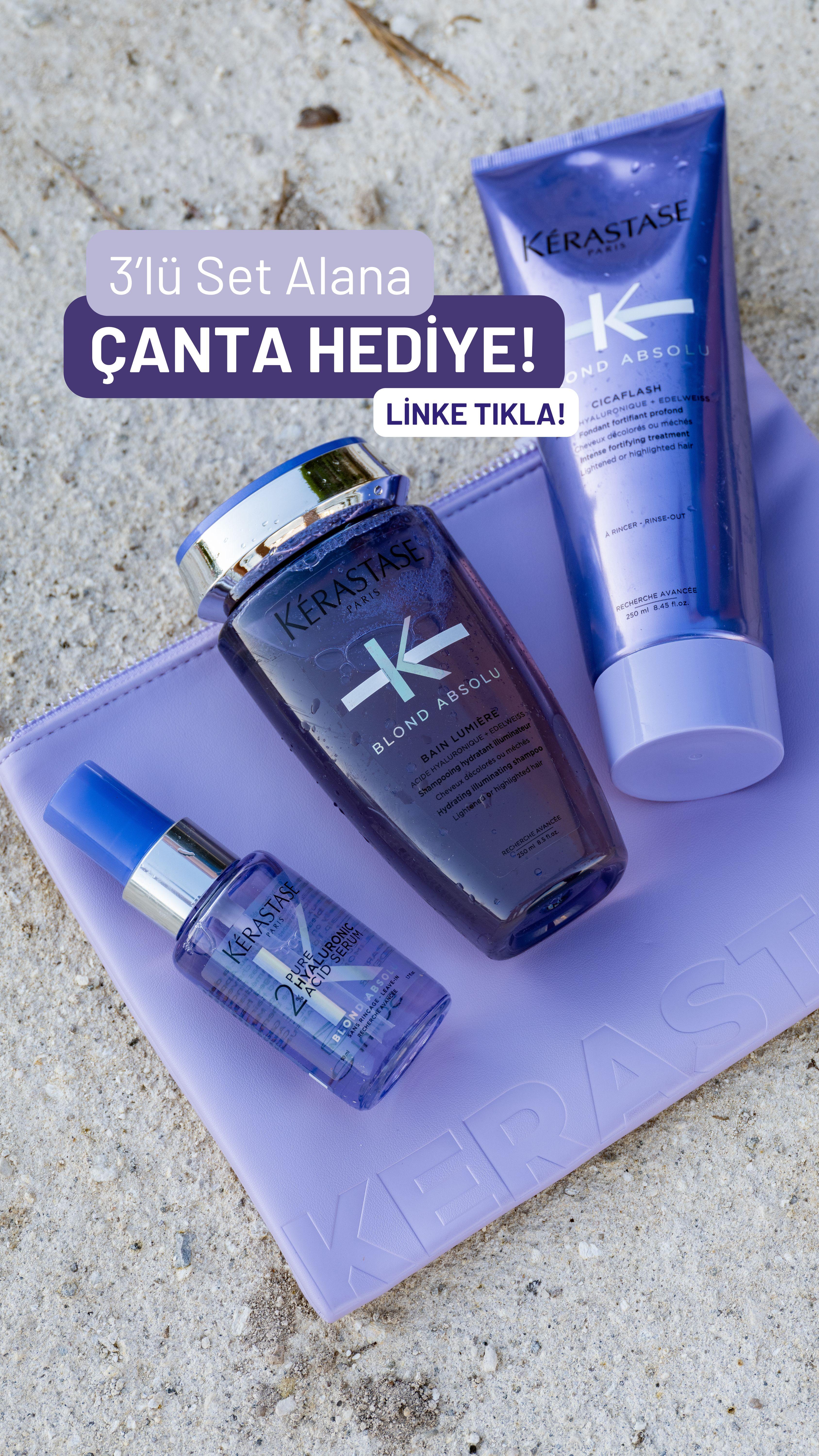 Kerastase Blond Absolu- Daha Güçlü Sarı ve Yenilenmiş Saçlar İçin Hyalüronik Saç Bakım Seti 3'lü