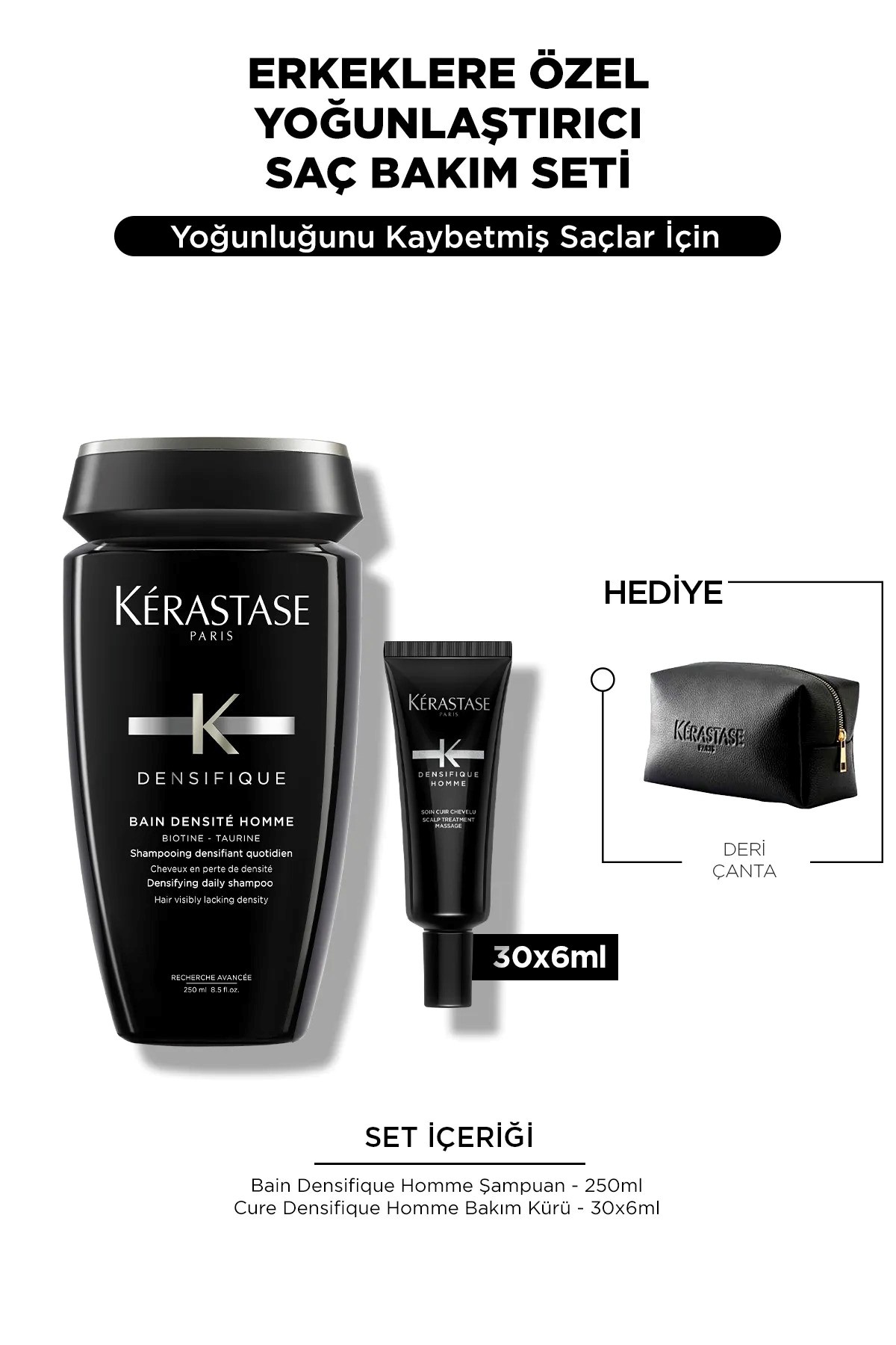 Kerastase Densifique Erkeklere Özel Saç Gürleştirici ve Yoğunlaştırıcı Mükemmel Set