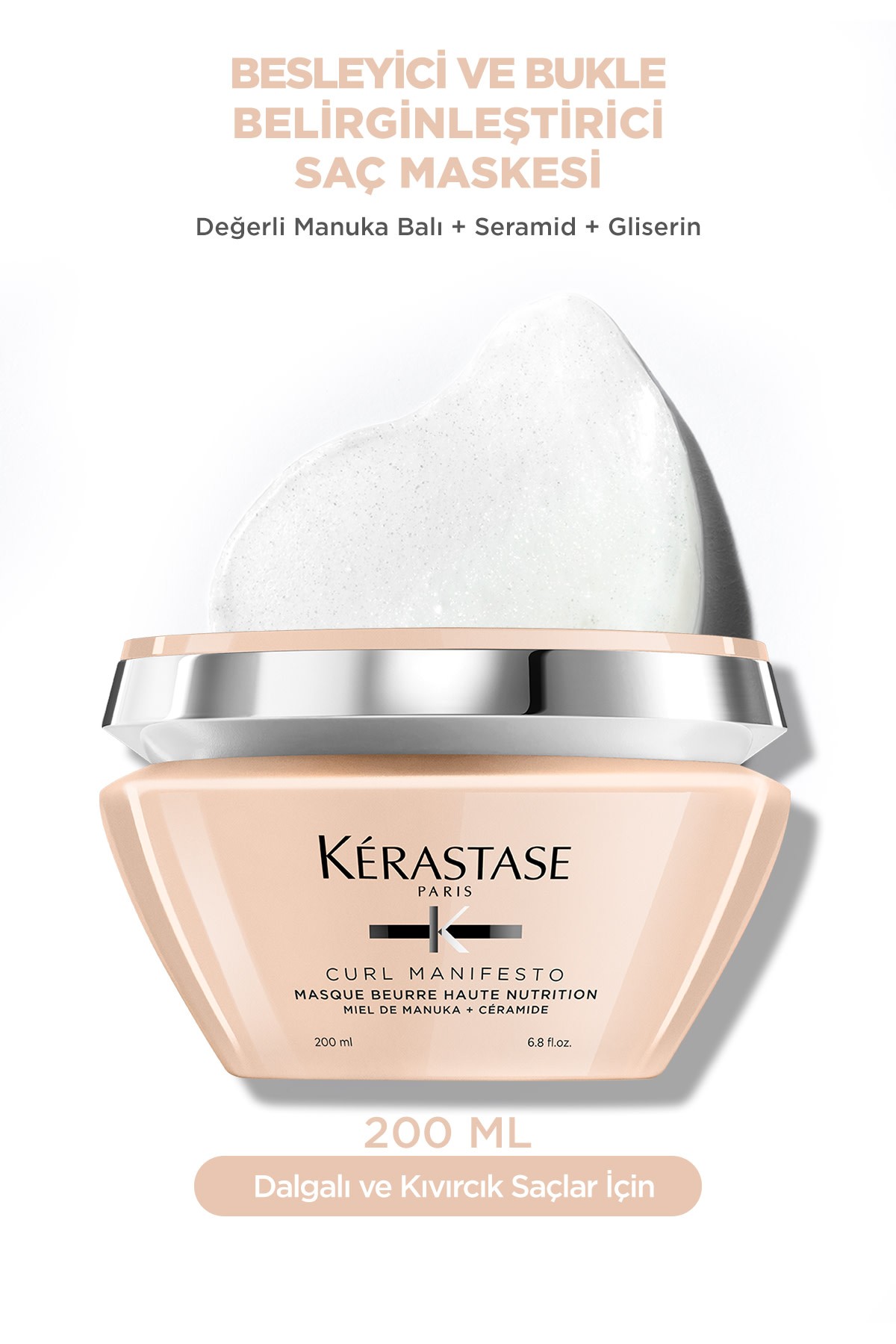 Kerastase Curl Manifesto Masque Beurre Haute Nutrition Besleyici ve Bukle Belirginleştirici Saç Maskesi 200 ml