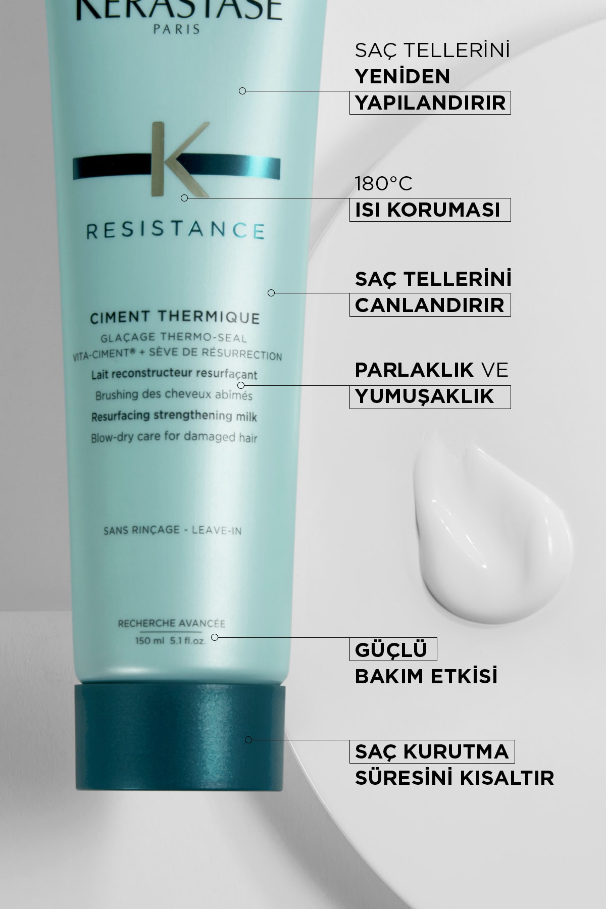 Kerastase Resistance Reconstruction Ciment Thermique Zayıf Ve Yıpranmış Saçlar Için Onarıcı Durulanmayan Bakım Keremi 150ml