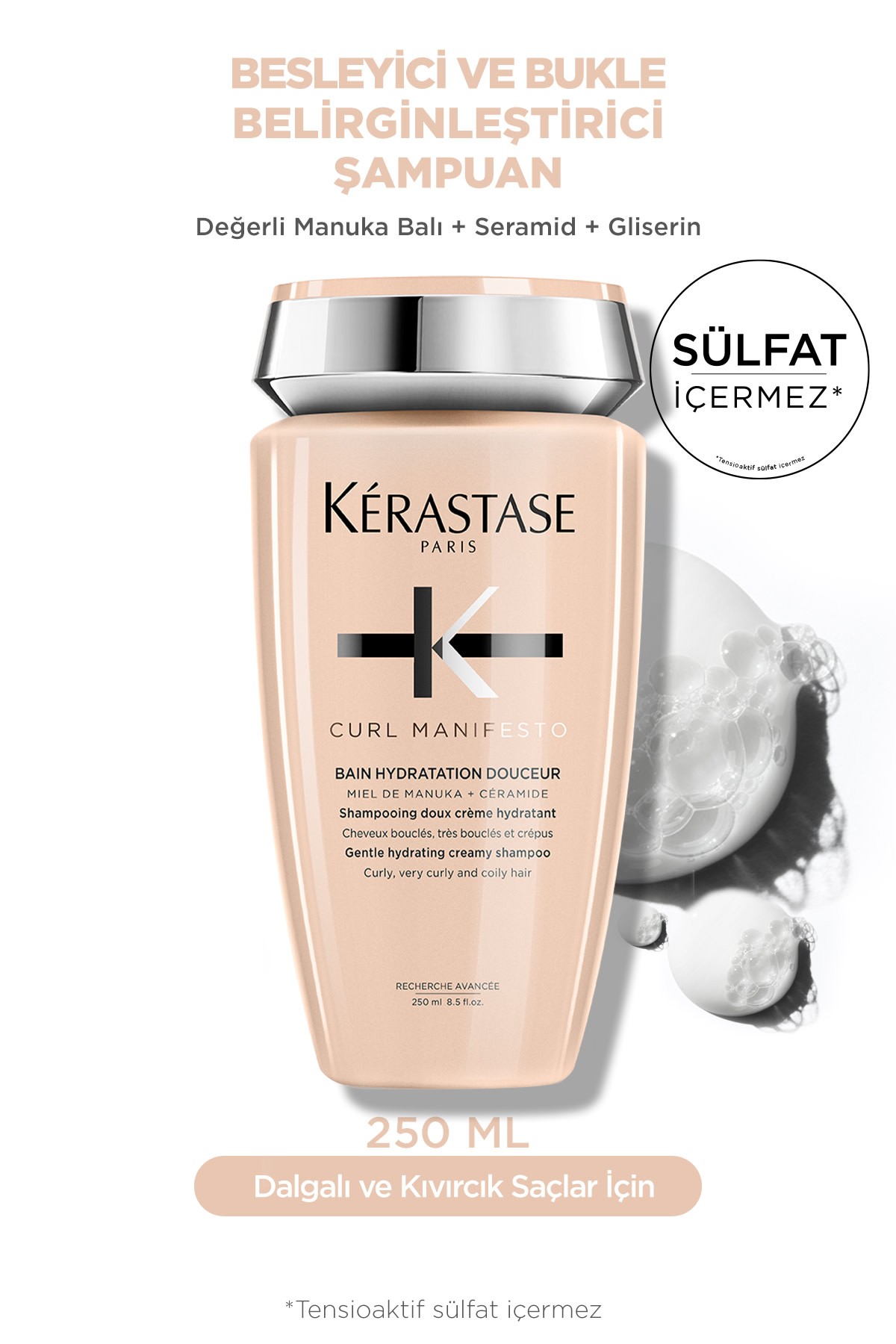 Kerastase Curl Manifesto Bain Hydratation Douceur Kıvırcık Saçlar Için Besleyici Şampuan 250 ml