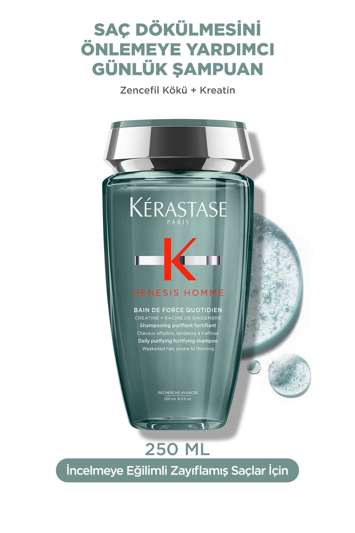 Kerastase Genesis Homme Bain De Force Ouotidien Saç Dökülmesini Önleyici Güçlendirici Şampuan 250 ml