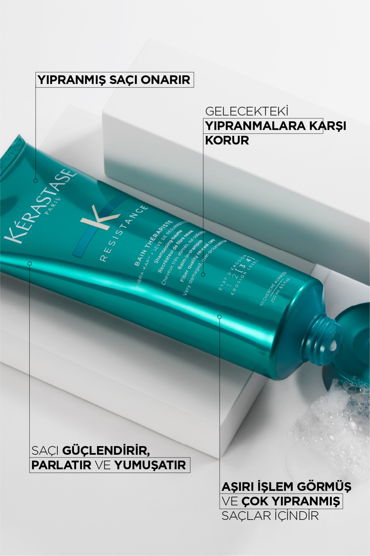 Kerastase Resistance Çok Yıpranmış Ve Aşırı Işlem Görmüş Saçlar Için Onarıcı Şampuan 250 ml