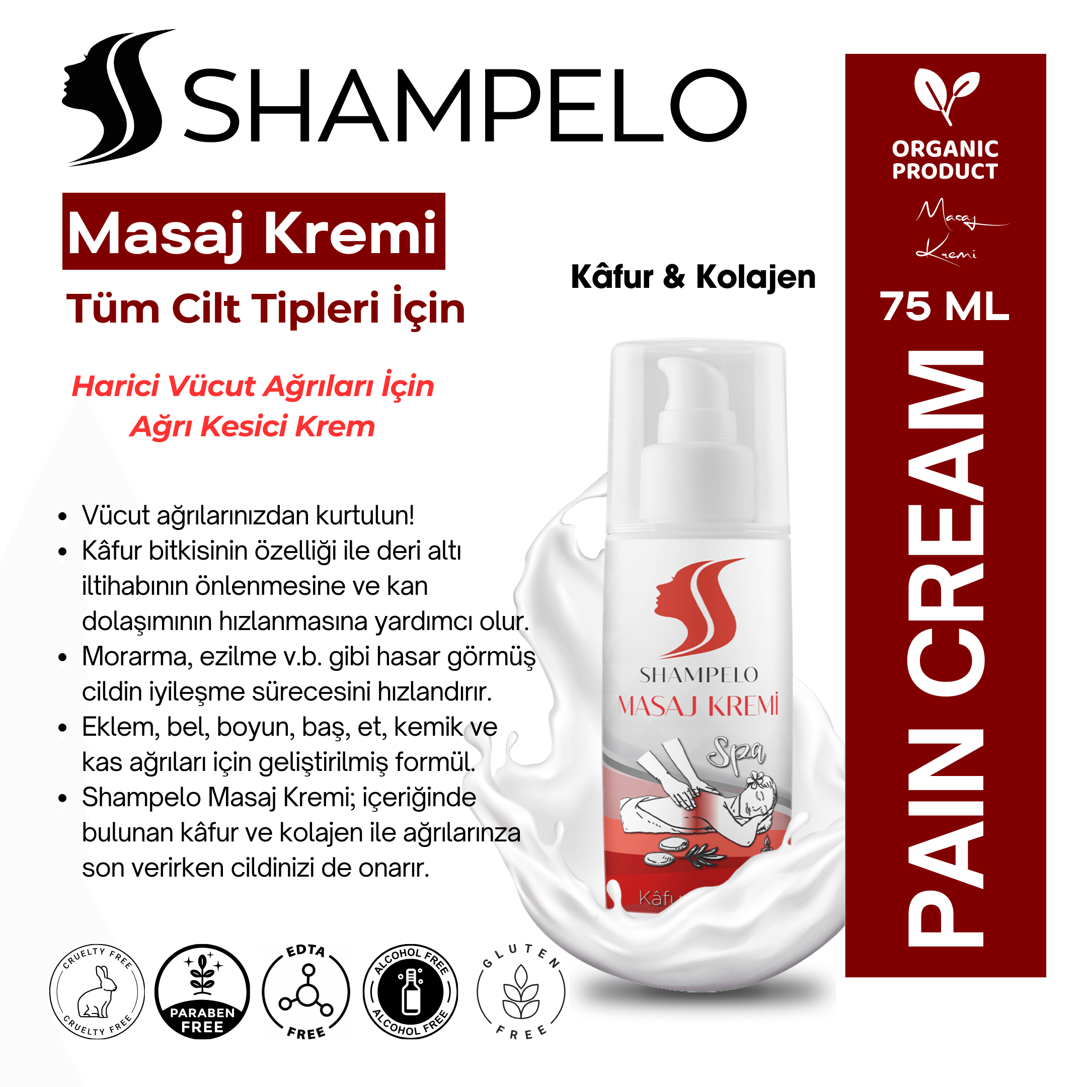 Shampelo Masaj Kremi Kâfurlu 75 ML