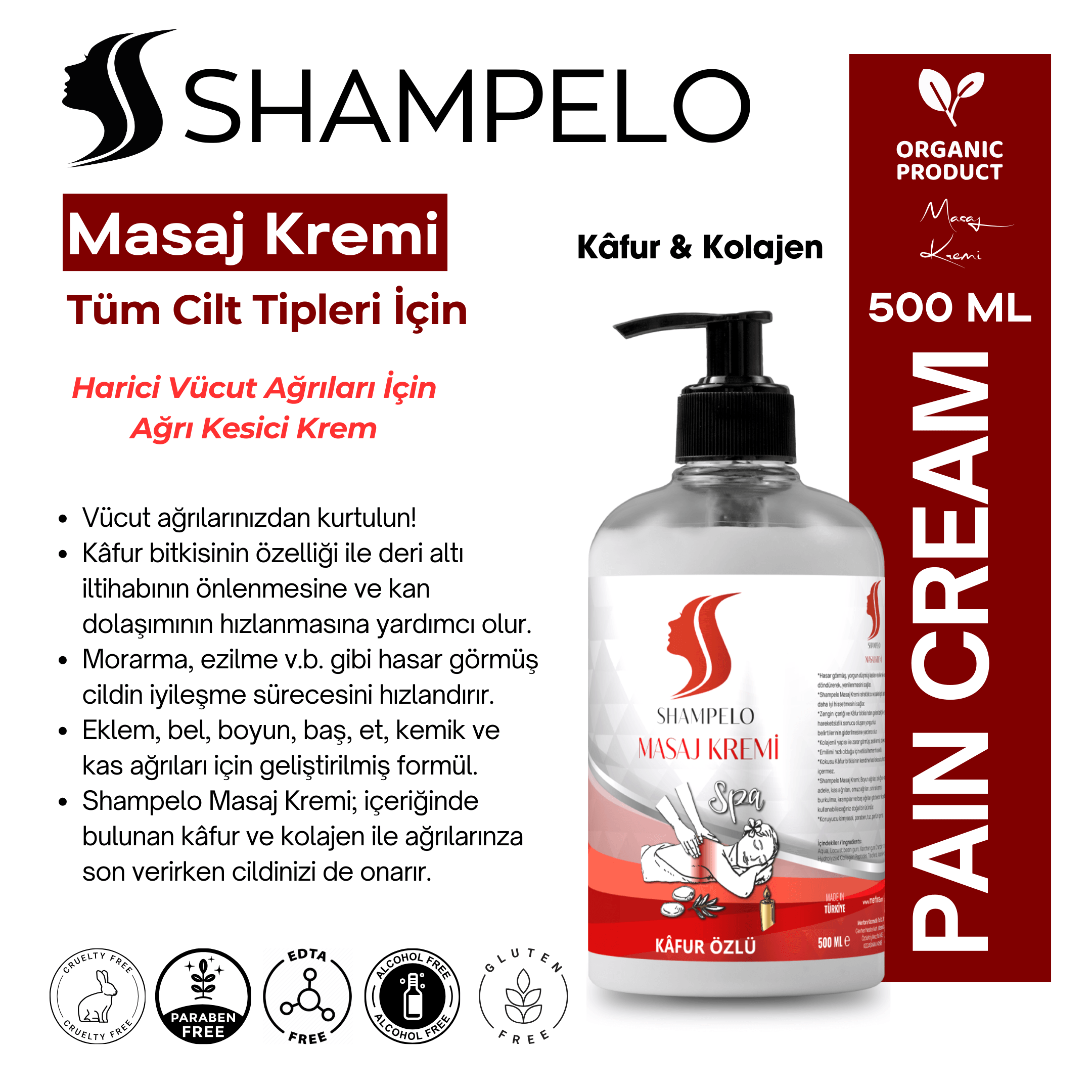 Shampelo Masaj Kremi Kâfurlu 500 ML