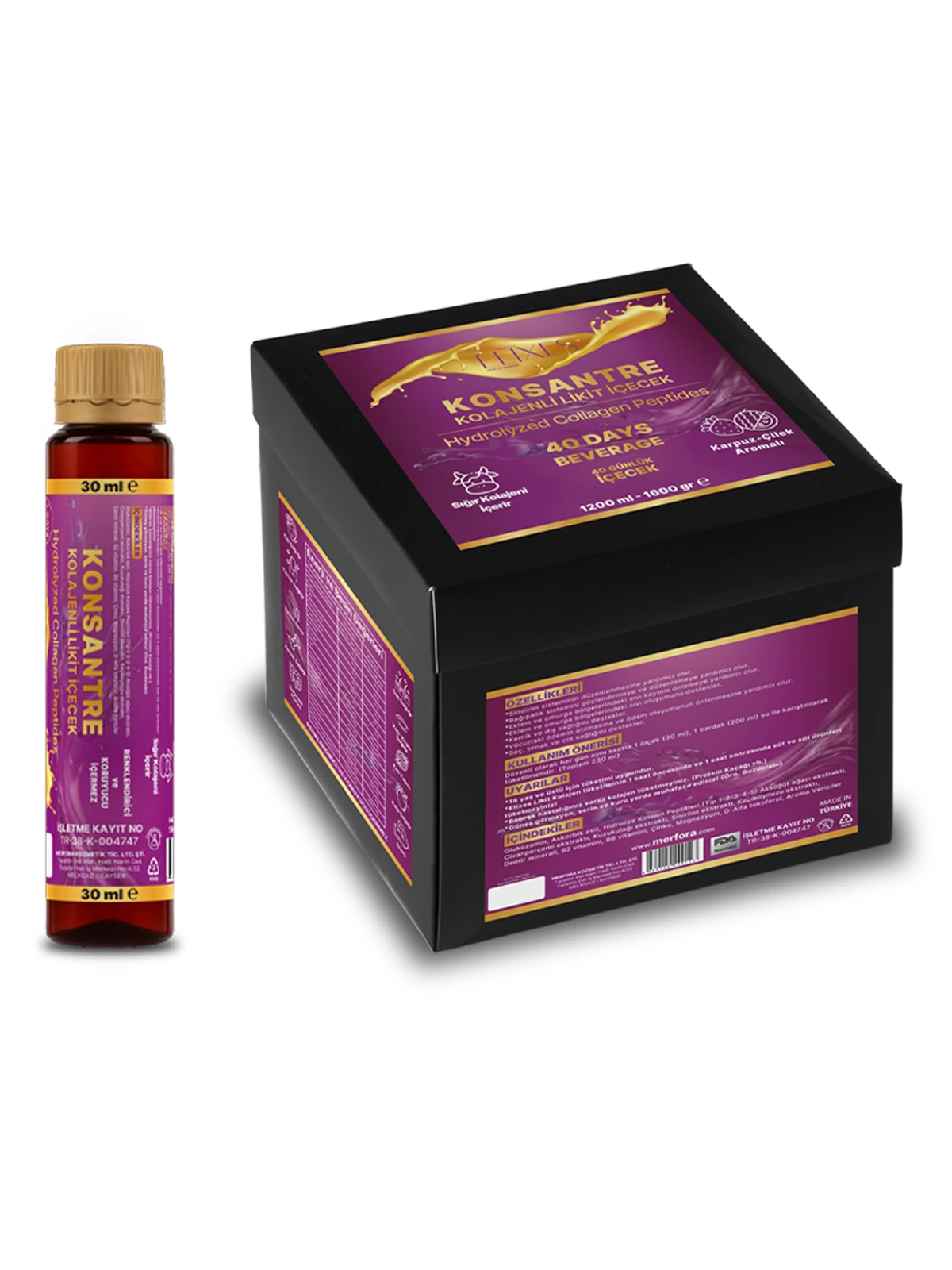 Elixes Likit Konsantre Sığır Kolajenli İçecek 40'lu Kutu