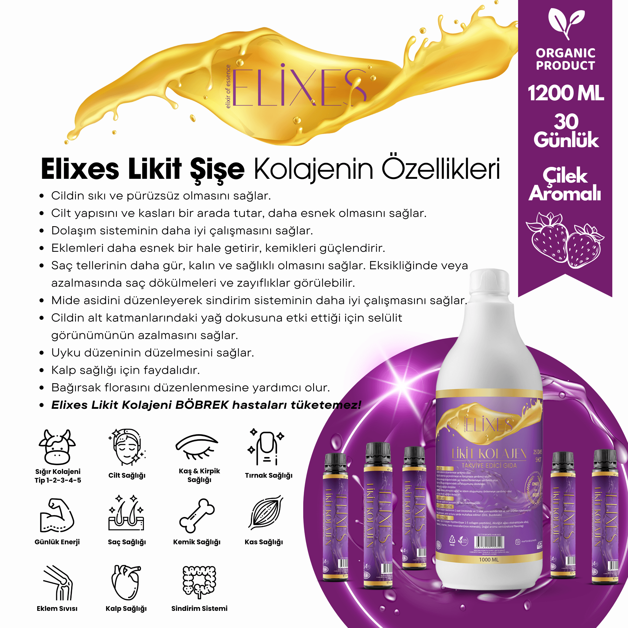 Elixes Likit Sığır Kolajenli İçecek 1200 ML 