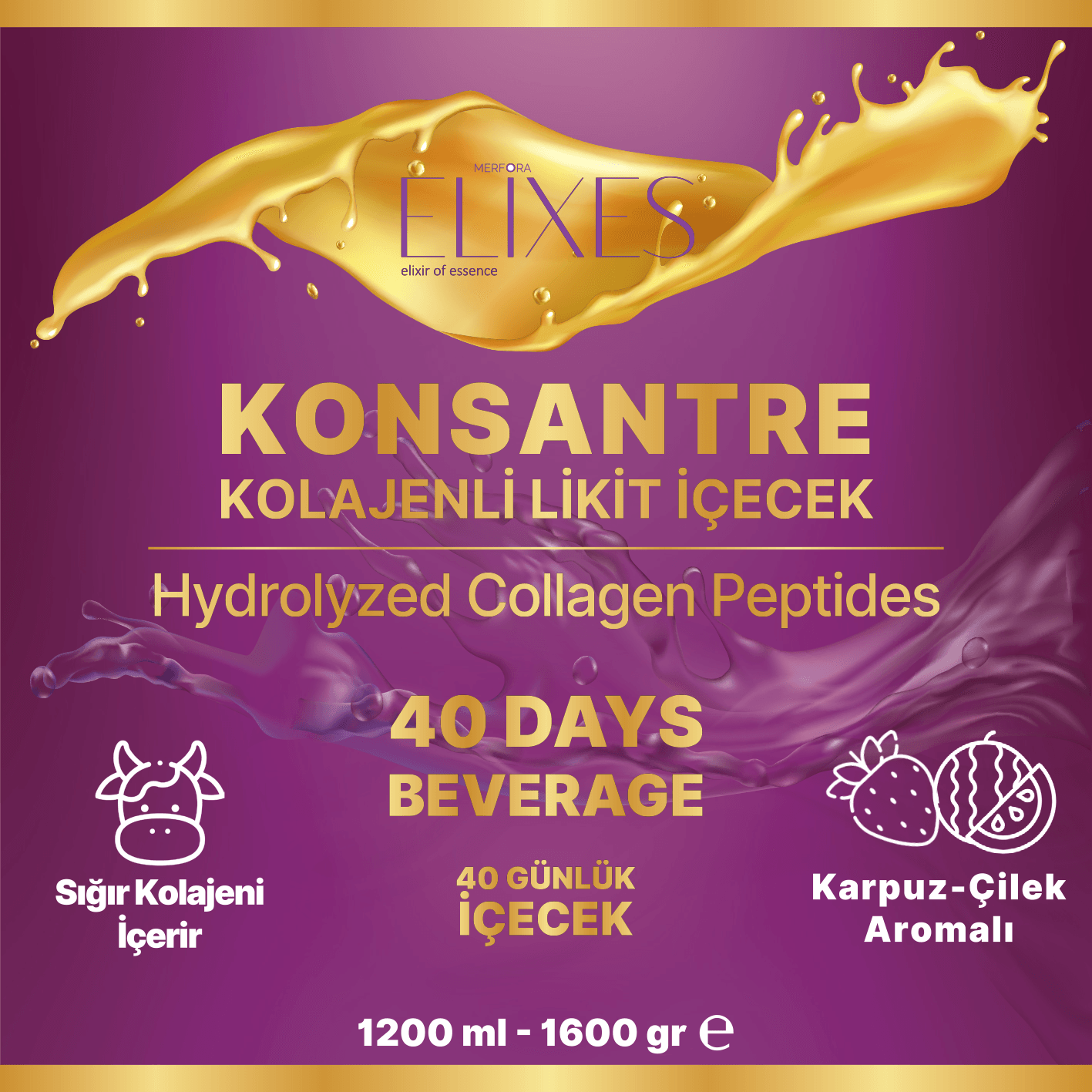 Elixes Likit Konsantre Sığır Kolajenli İçecek 40'lu Kutu