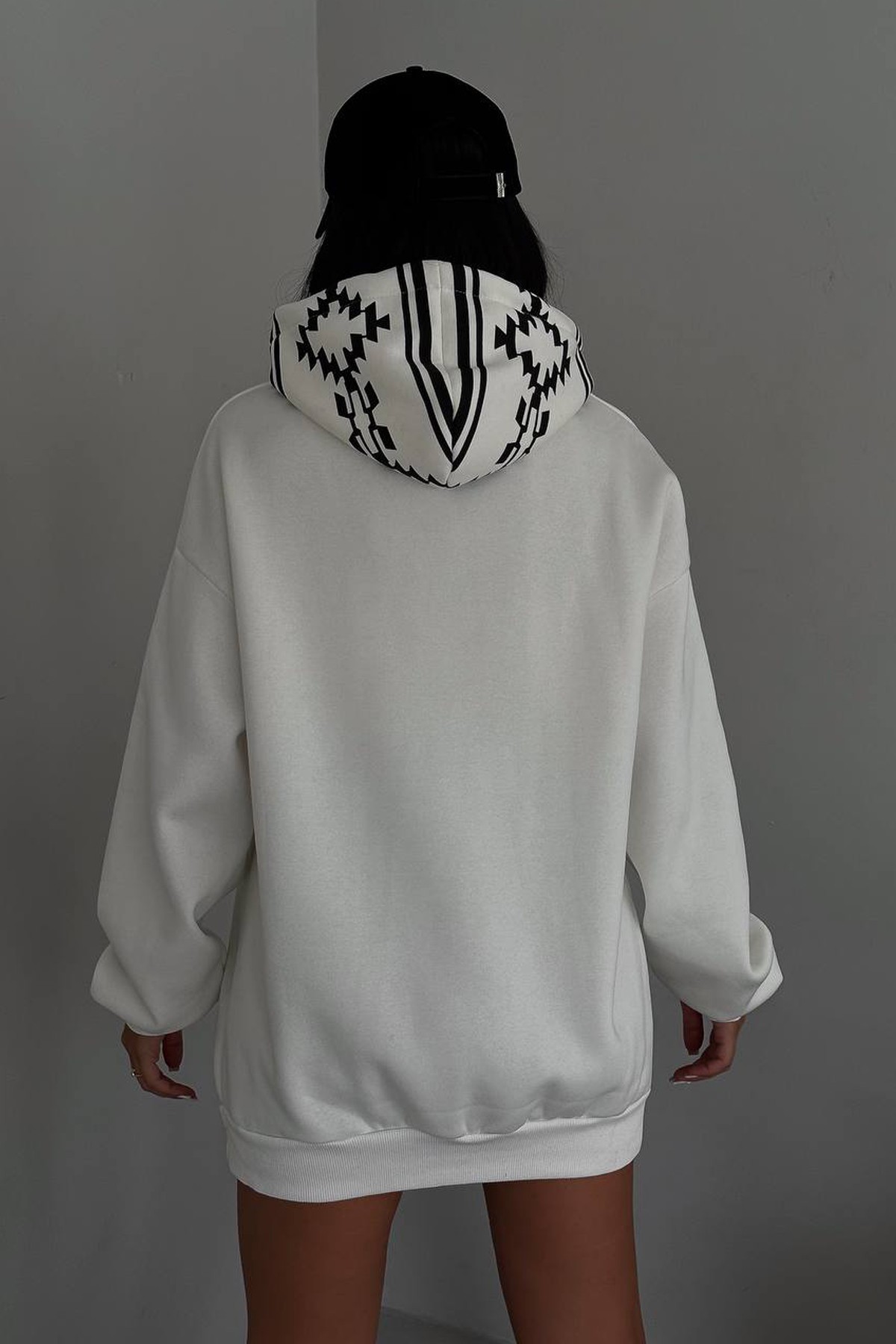 Oversize Baskı Detaylı Sweatshirt