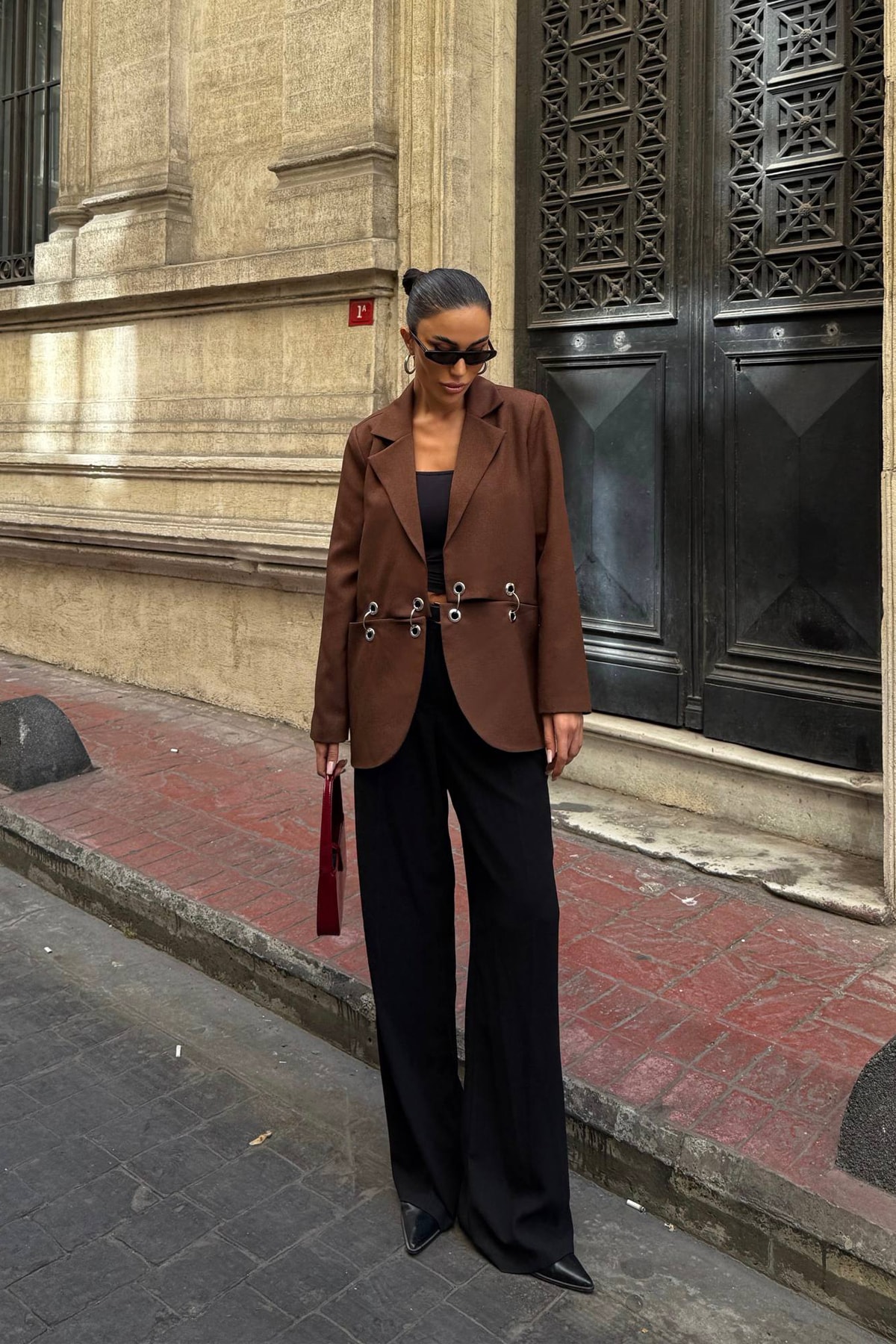 Halka Detay Tasarım Blazer Ceket