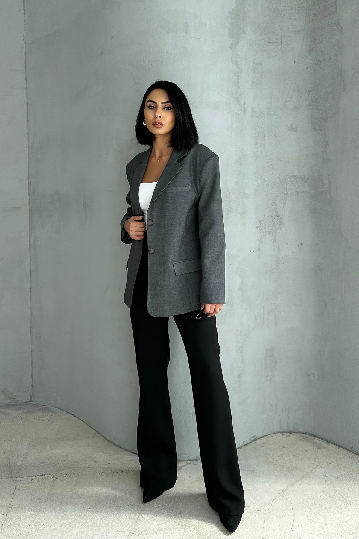 Oversize Vatkalı Blazer Ceket