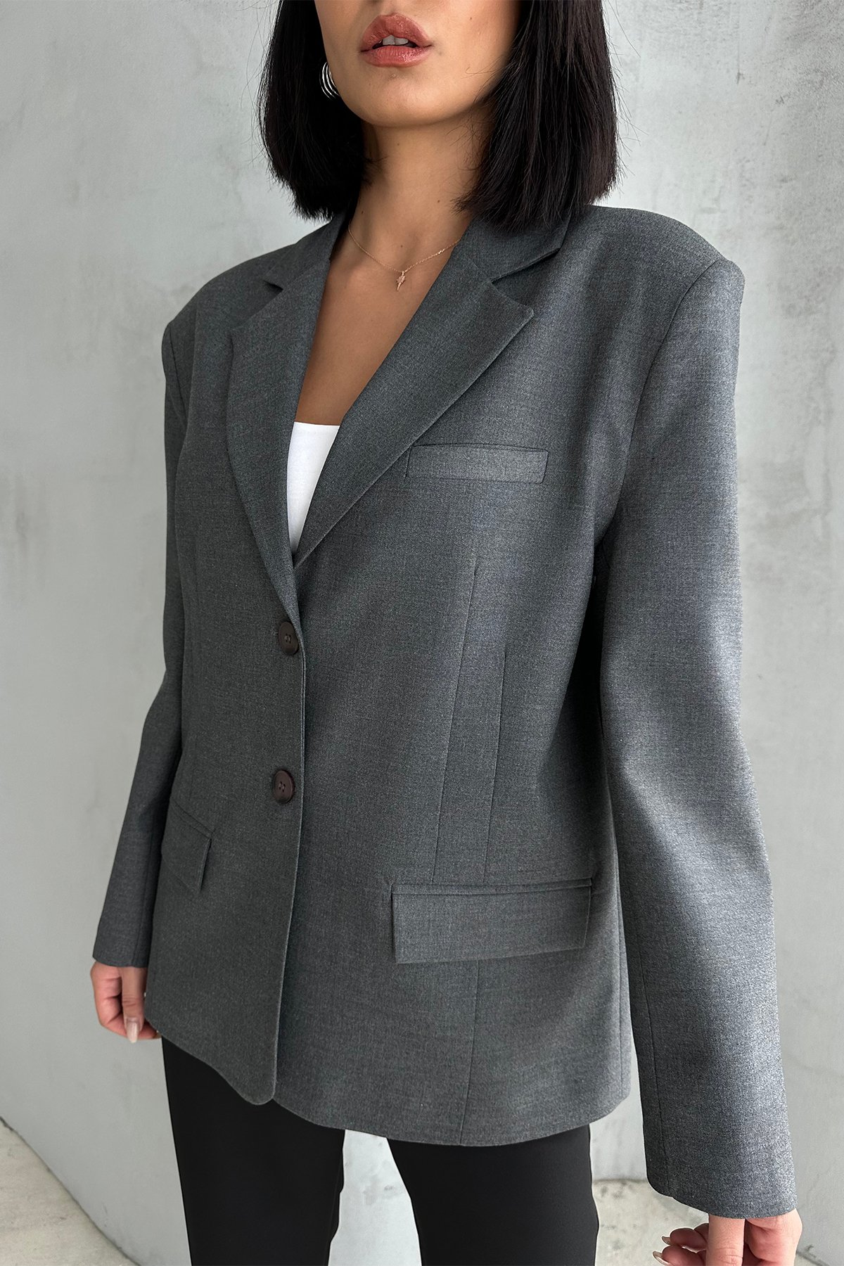 Oversize Vatkalı Blazer Ceket