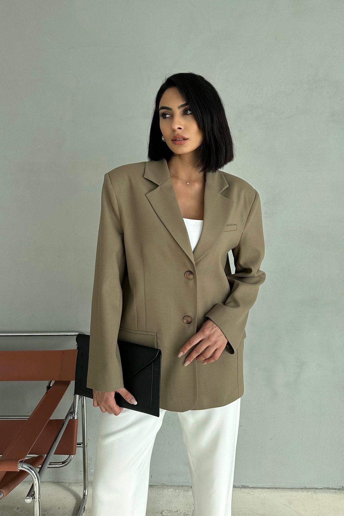 Oversize Vatkalı Blazer Ceket