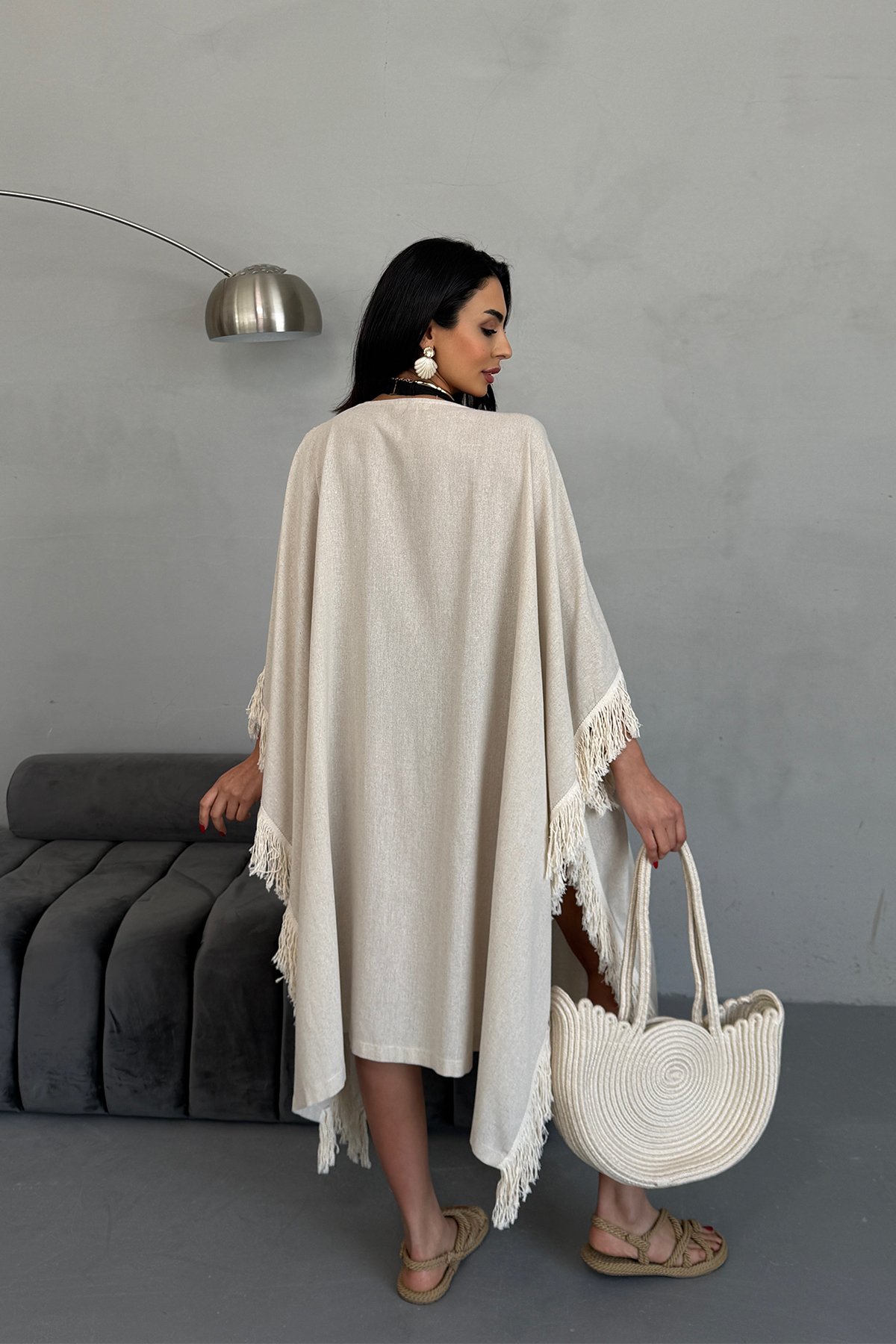 Taş Püskül Tasarımlı Kimono