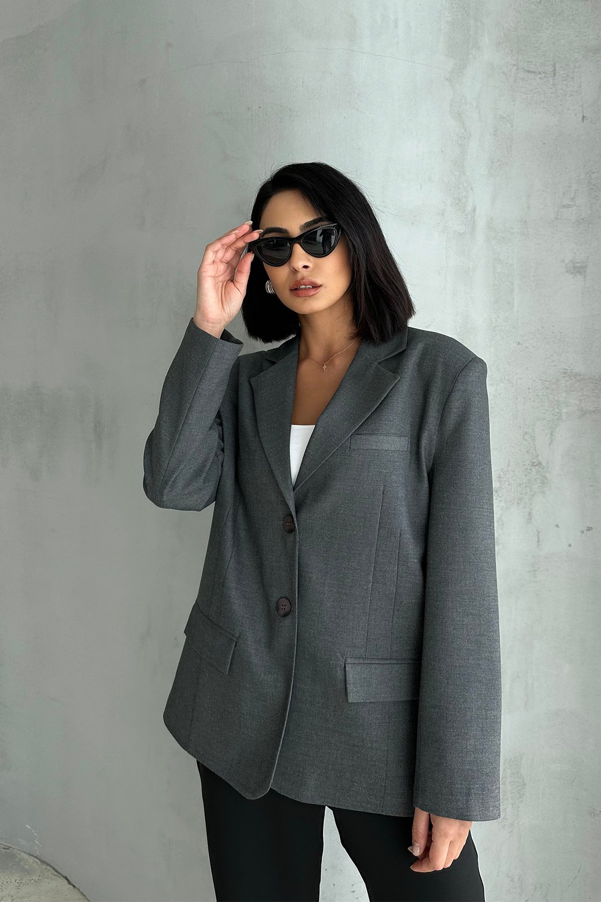 Oversize Vatkalı Blazer Ceket