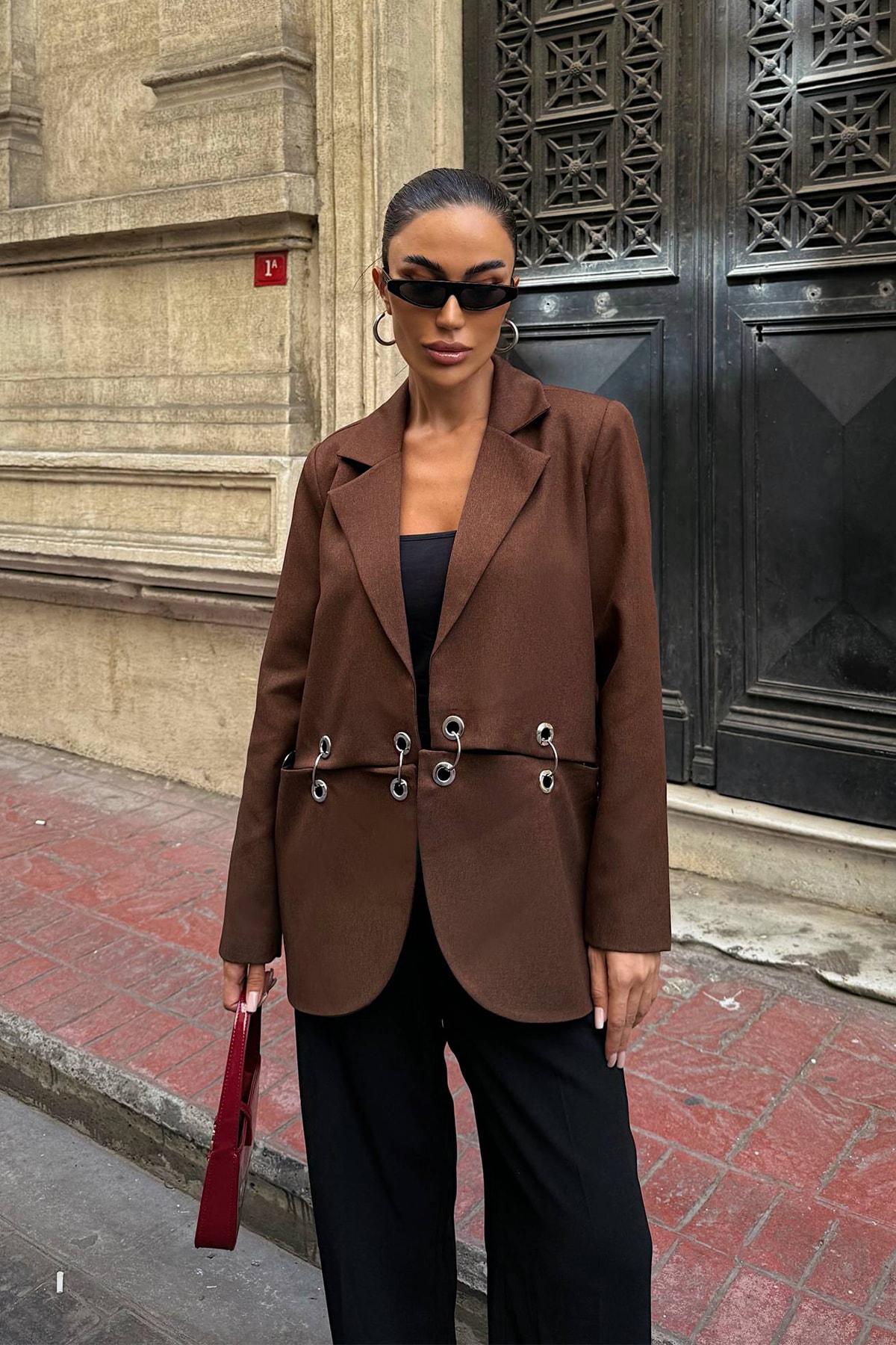 Halka Detay Tasarım Blazer Ceket