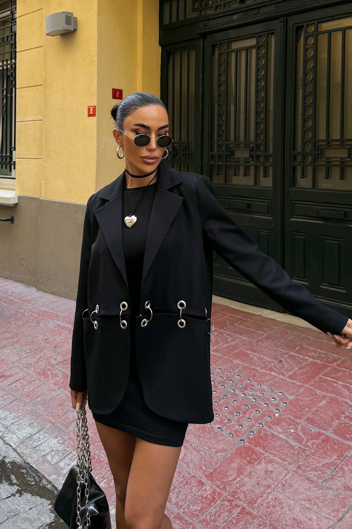 Halka Detay Tasarım Blazer Ceket