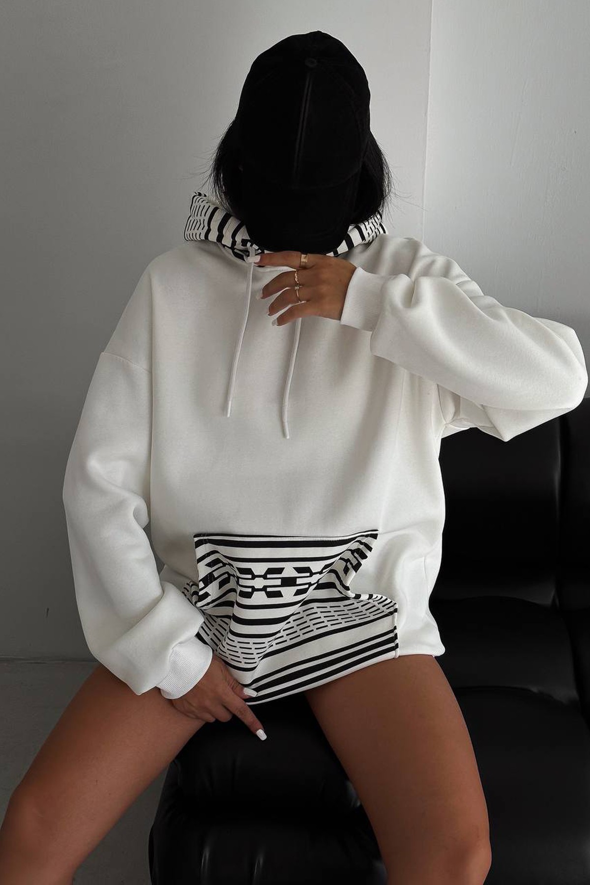 Oversize Baskı Detaylı Sweatshirt