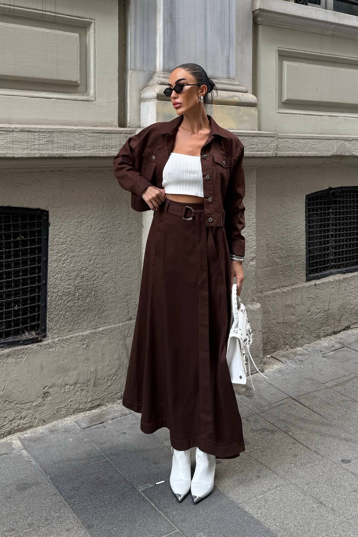 Tasarım Yırtmaçlı Etek Ceket Kadın Takım