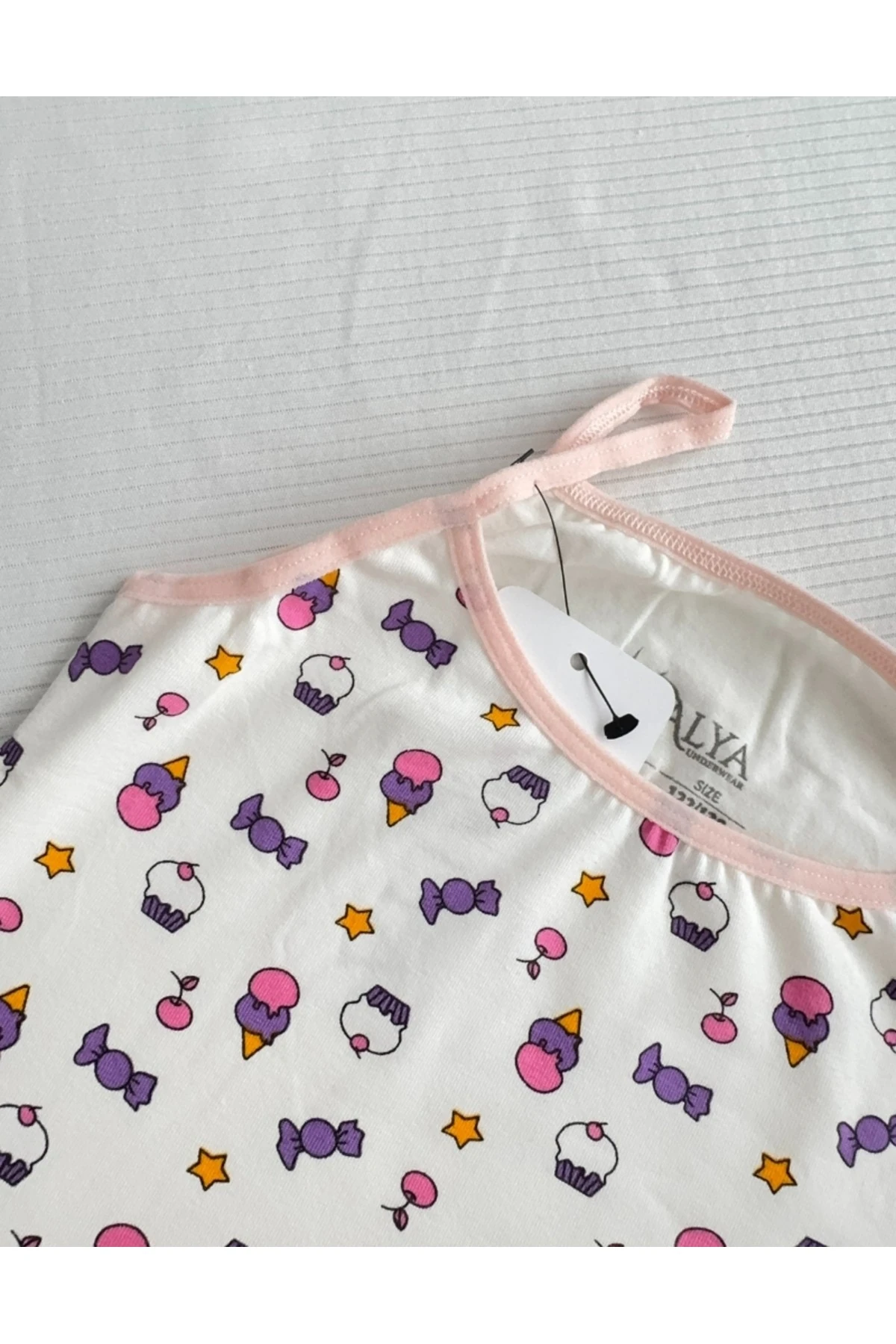 ALYA UNDERWEAR Kız Çocuk Baskılı Ip Askılı Atlet Ve Slip Takımı