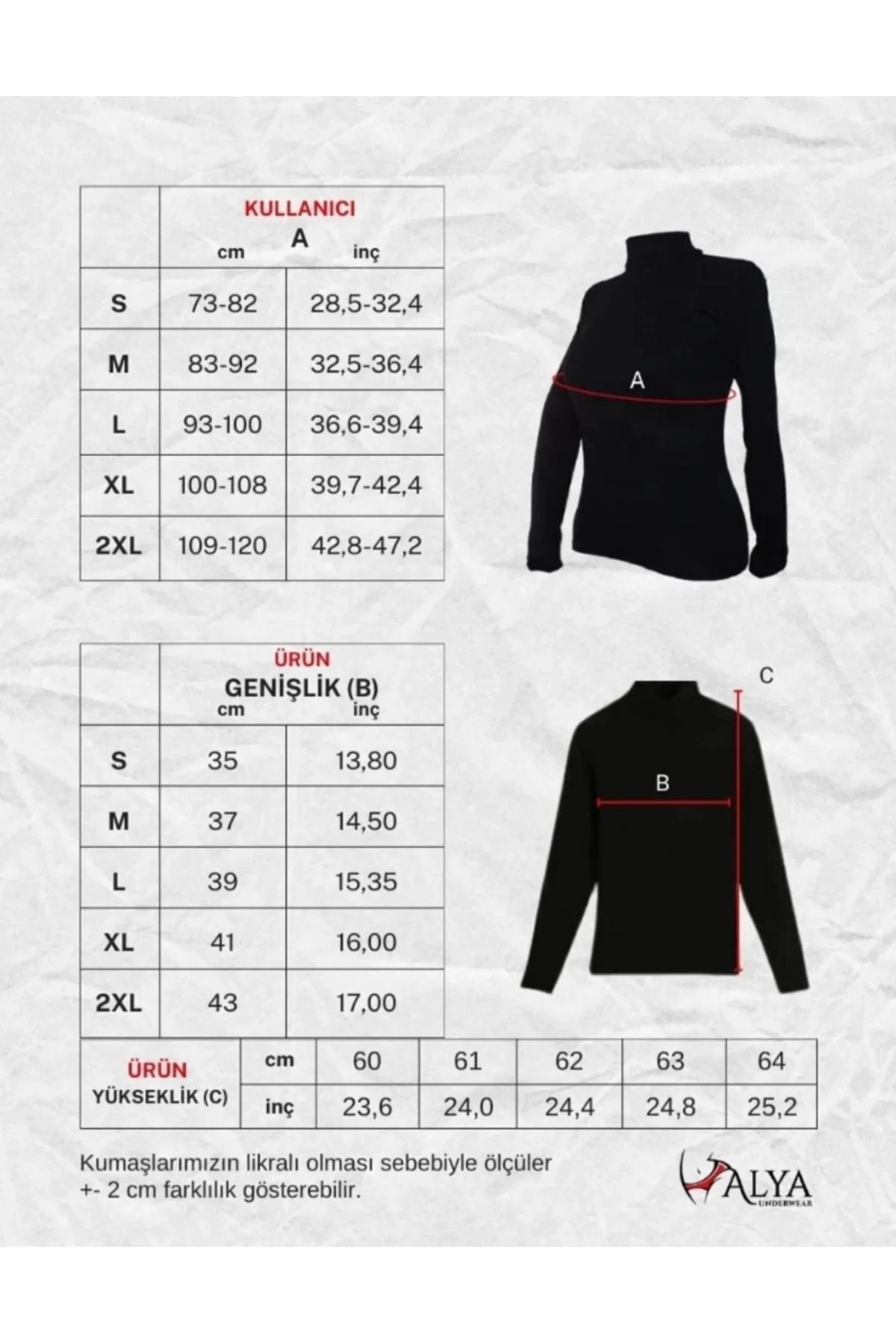 ALYA UNDERWEAR Kaşkorse Yarım Boğaz Body Sweatshirt, Fitilli Kumaş, Likralı, Bordo