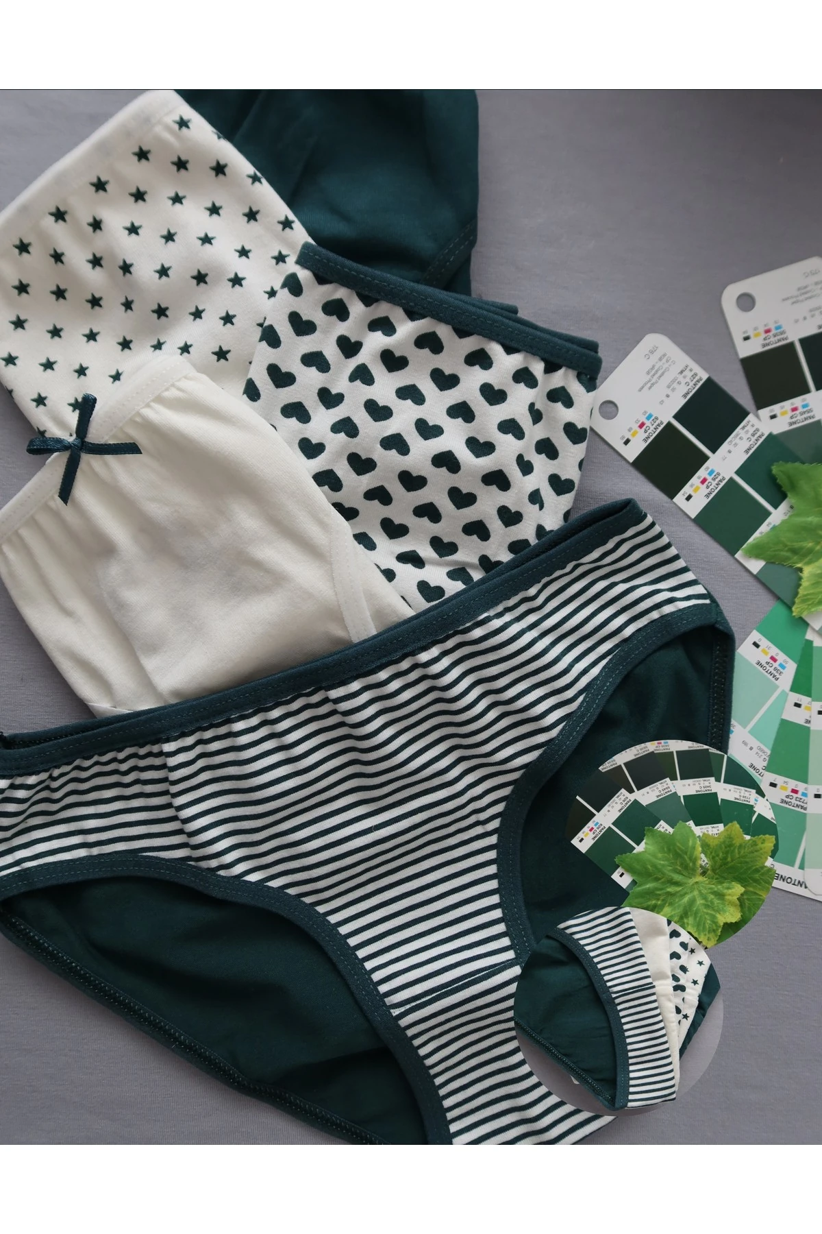 ALYA UNDERWEAR Anne Kız Kombin Pamuklu Külot - Beyaz Slip İç Çamaşırı - 5'li Paket