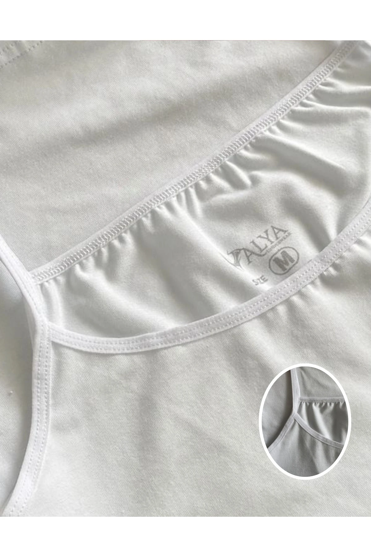 ALYA UNDERWEAR Kadın Pamuklu Ip Askılı Oval Yaka Atlet ( 3'lü, 3 Adet Ten )