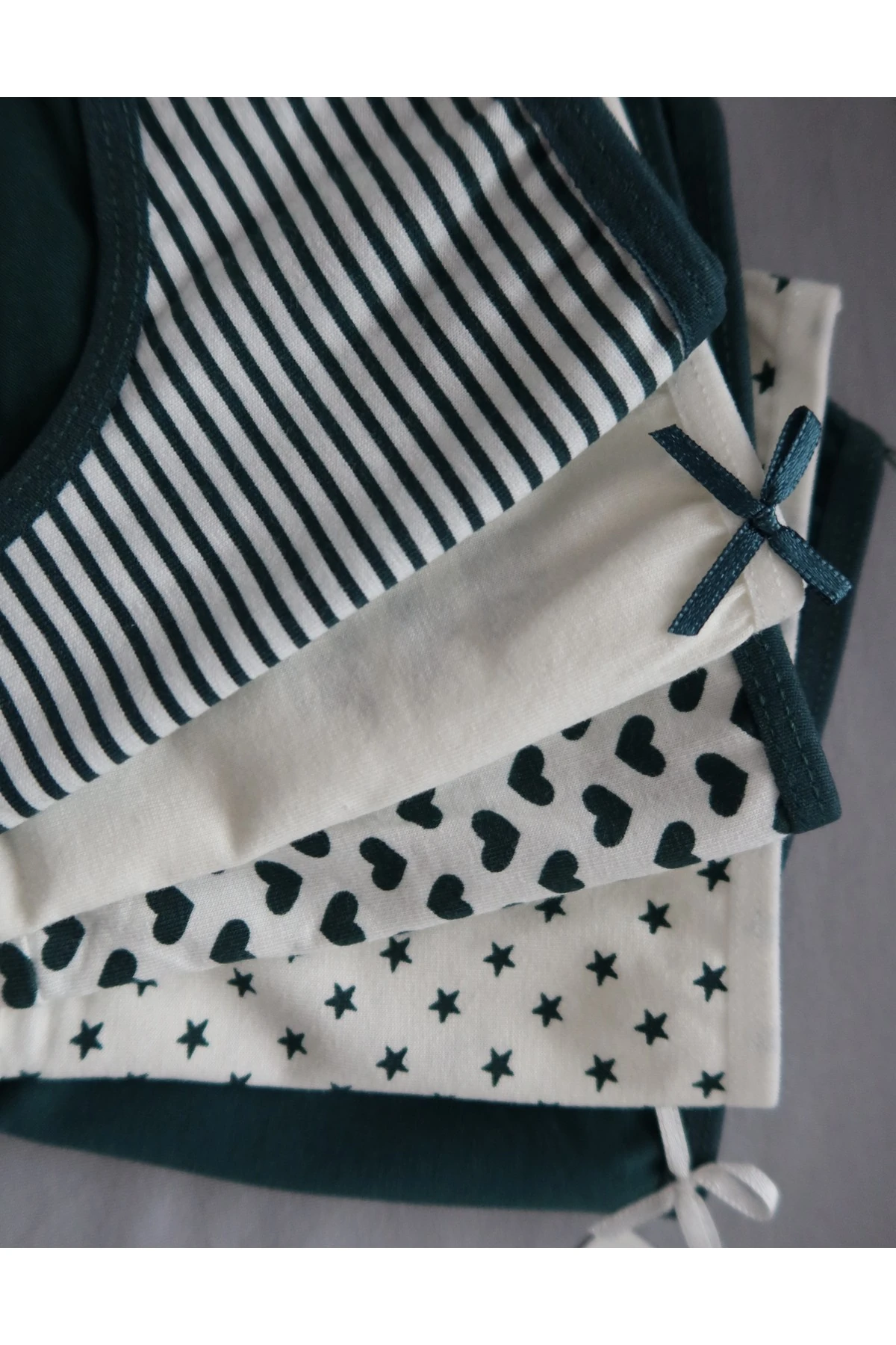 ALYA UNDERWEAR Anne Kız Kombin Pamuklu Külot - Beyaz Slip İç Çamaşırı - 5'li Paket