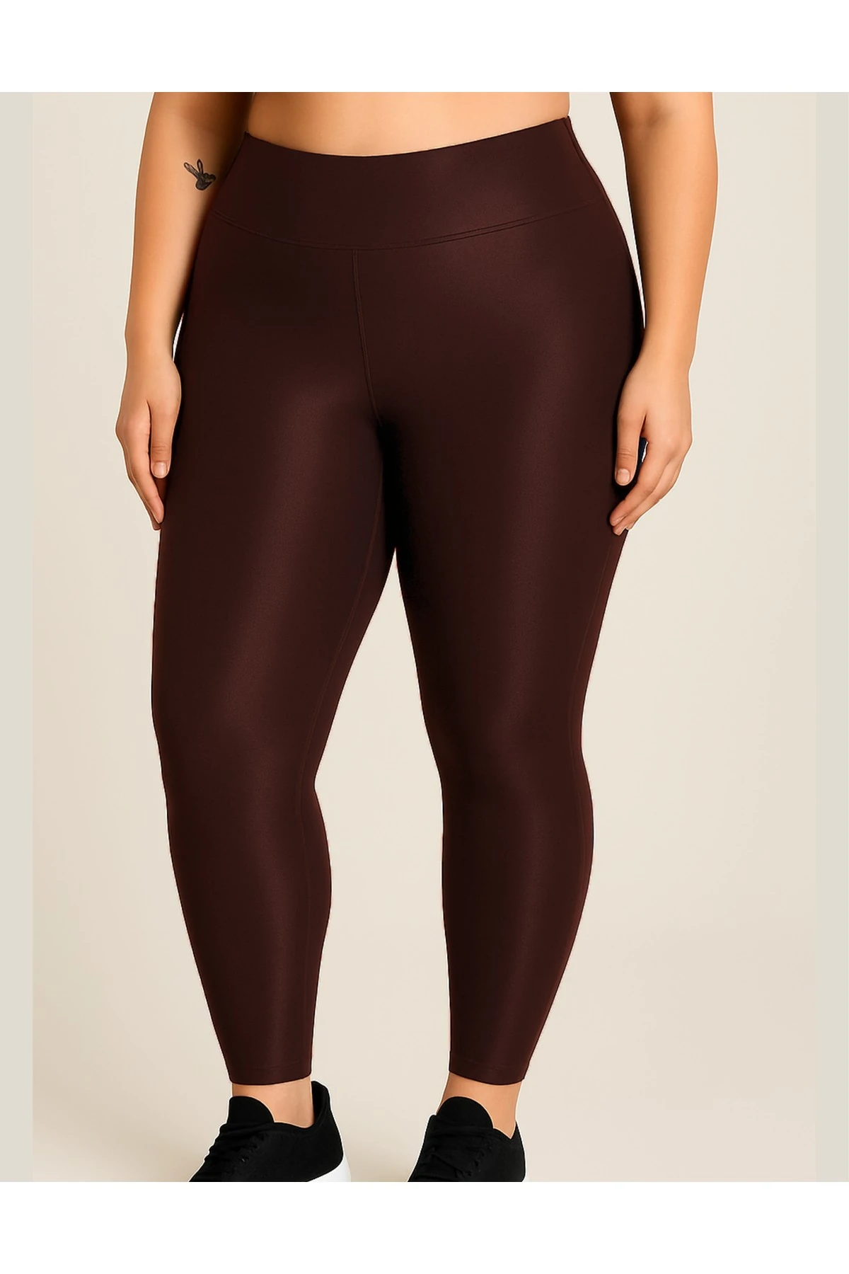 ALYA UNDERWEAR Büyük Beden Tayt Dalgıç Kumaş Yüksek Bel