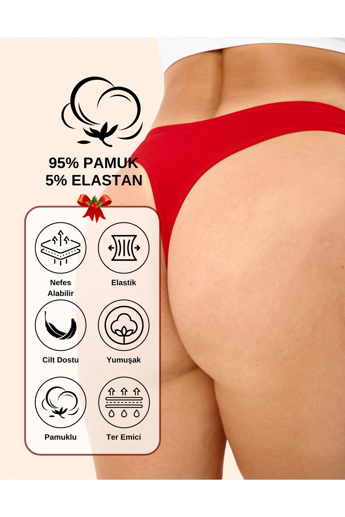 Yılbaşı Baskılı String & Tanga Külot (Tekli Paket)