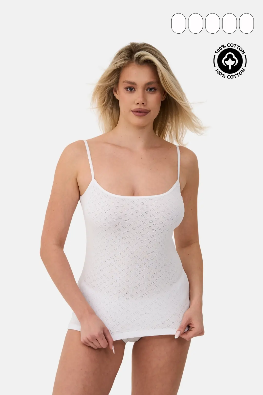 %100 Pamuklu & Kalp Desenli Atlet - 5'Li Paket