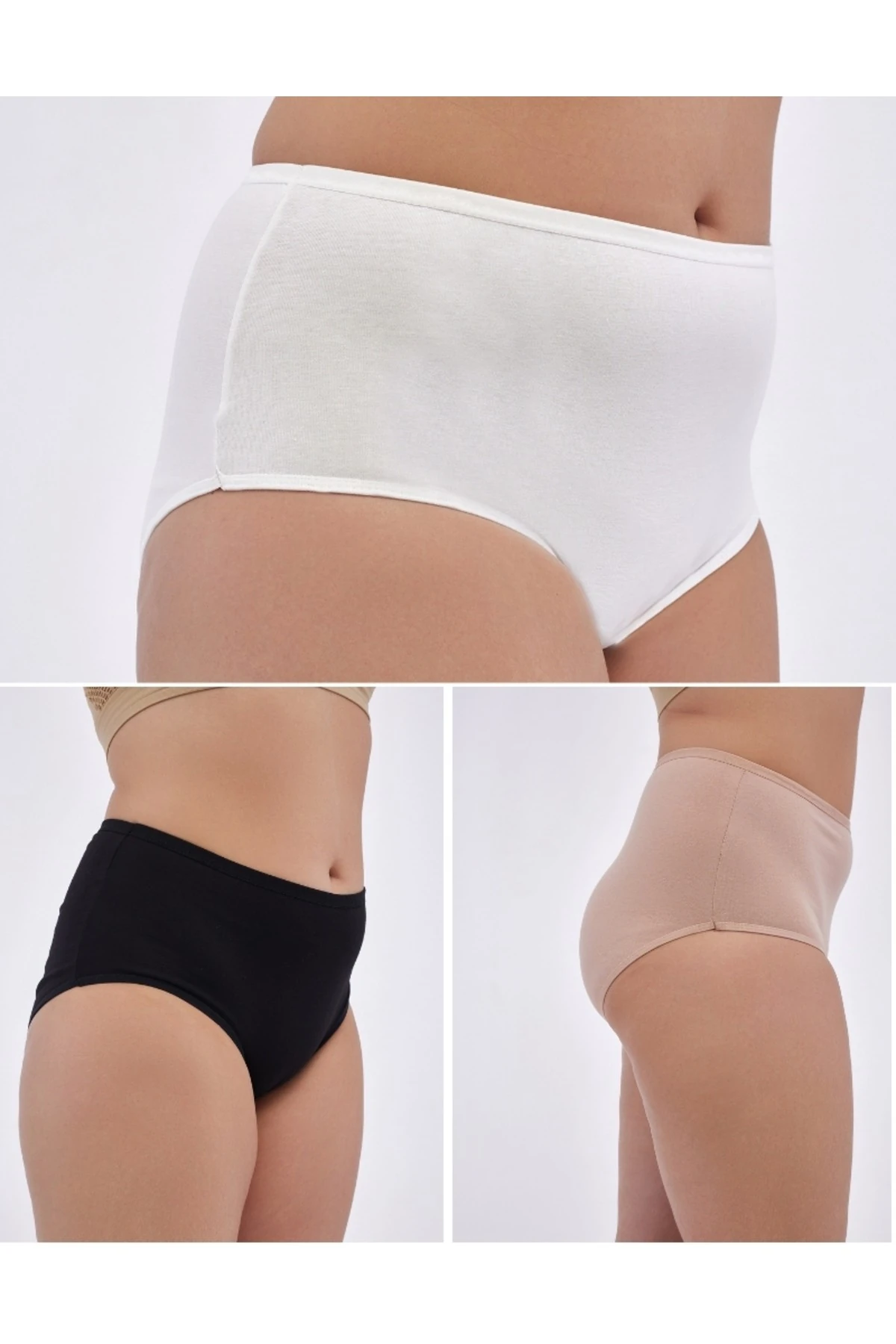 ALYA UNDERWEAR Kadın Battal Külot - 3 Adet Siyah (8XL, 9XL, 10XL)