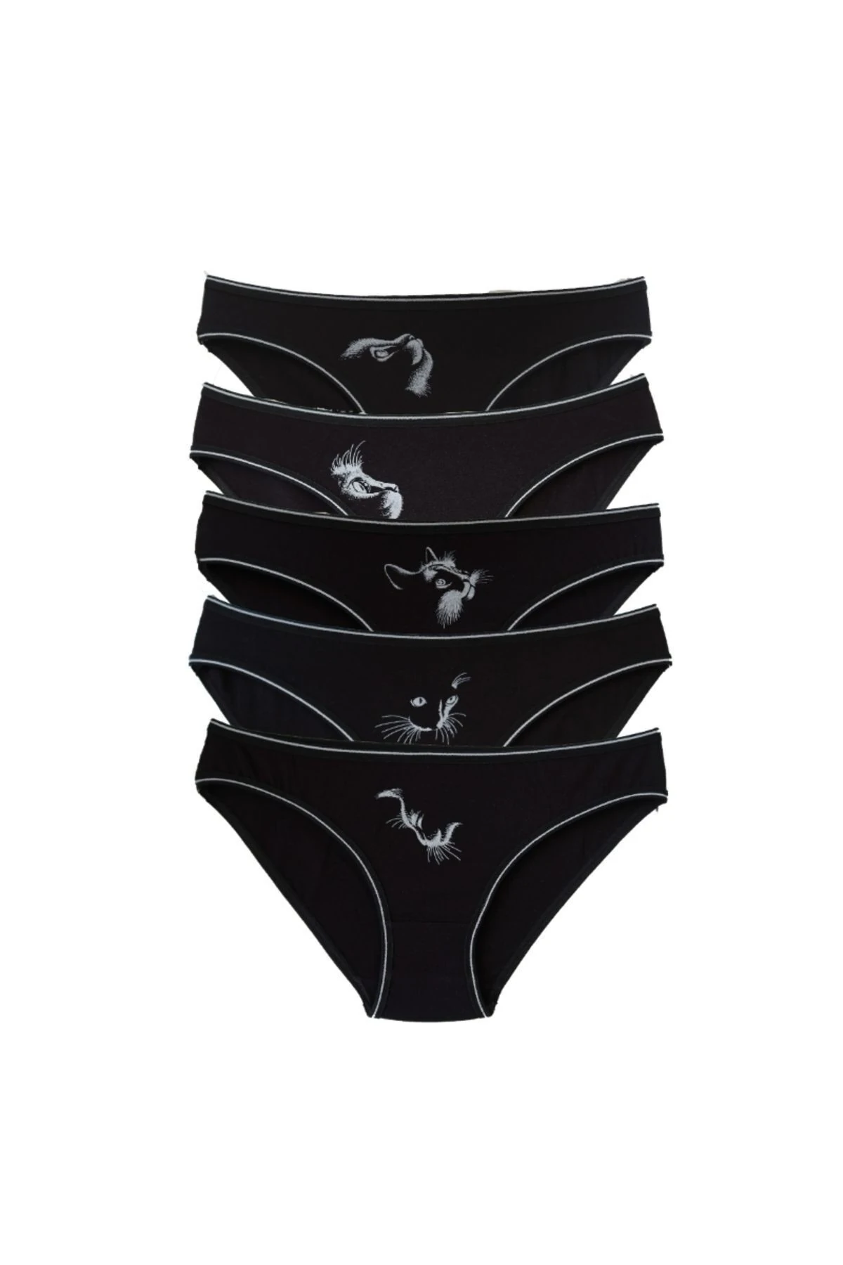 ALYA UNDERWEAR Kadın Külot, Renkli Pamuklu Slip Külotlar Bikini Kesim (5'Lİ PAKET) Çok Renkli