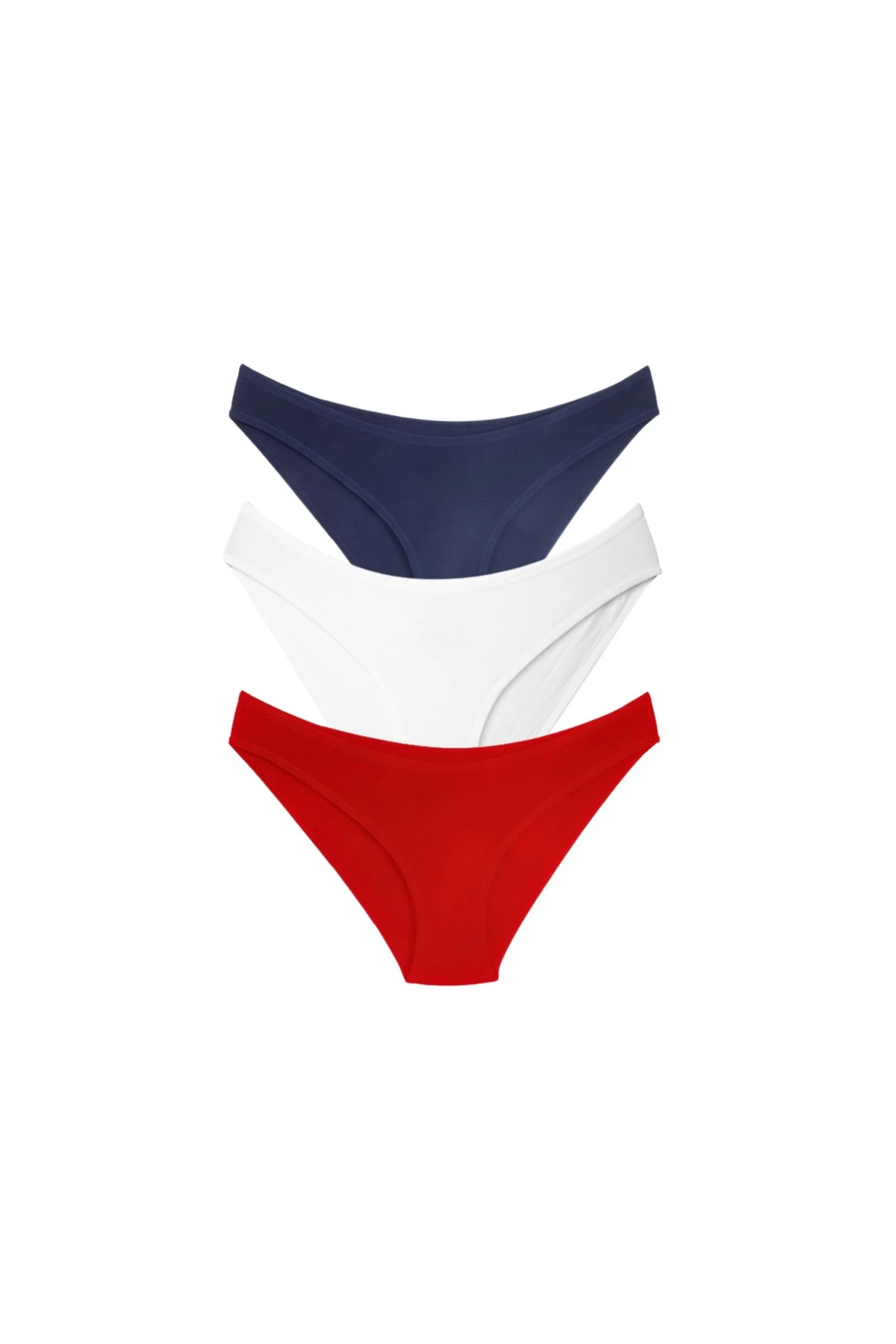 ALYA UNDERWEAR Kadın Bikini Kesim Pamuklu Empirme Baskılı Slip Külot - 3 Adet - (S, M, L, XL, 2XL)