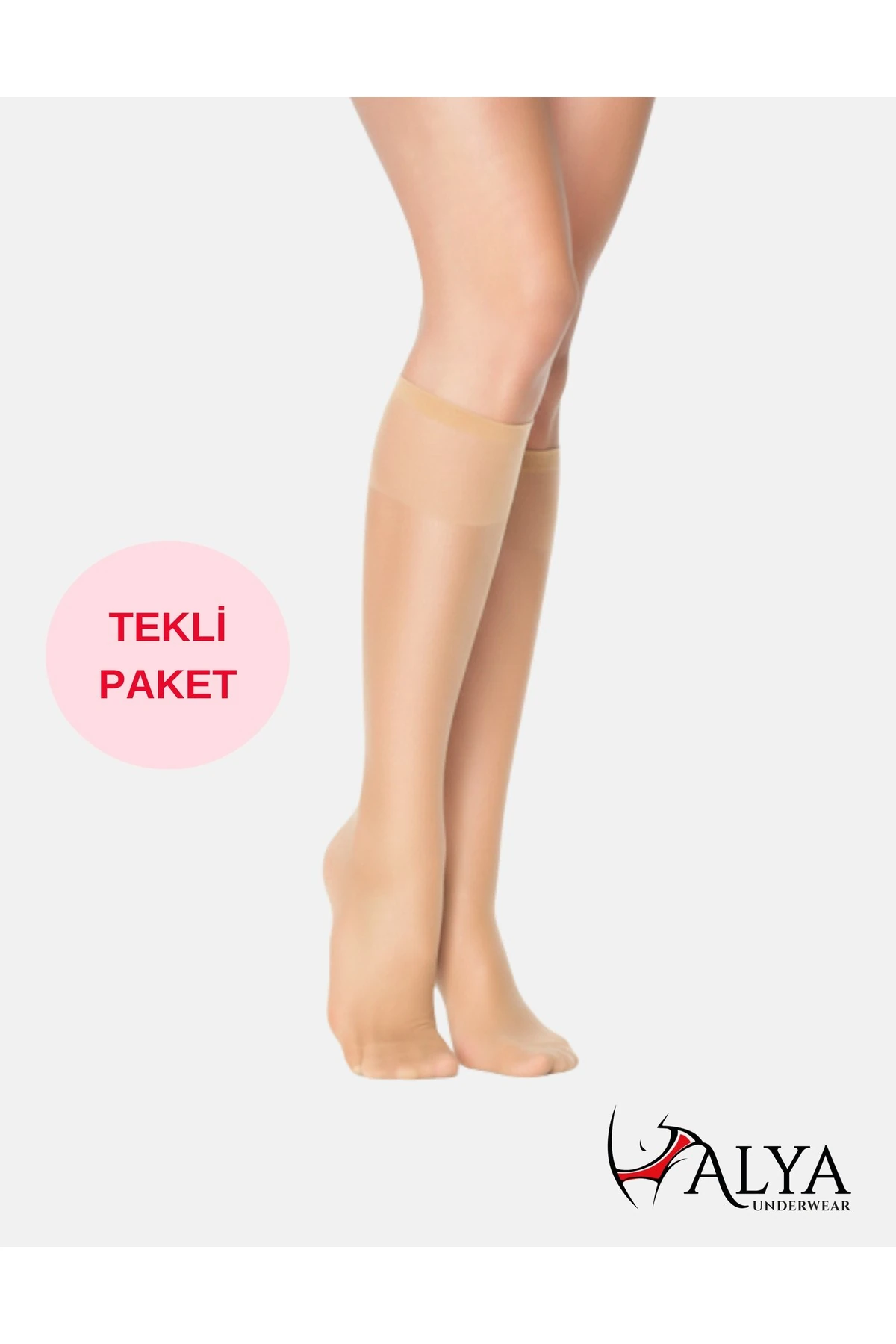 Kadın Parlak Diz Altı Çorap 15 Denye, İnce Fit